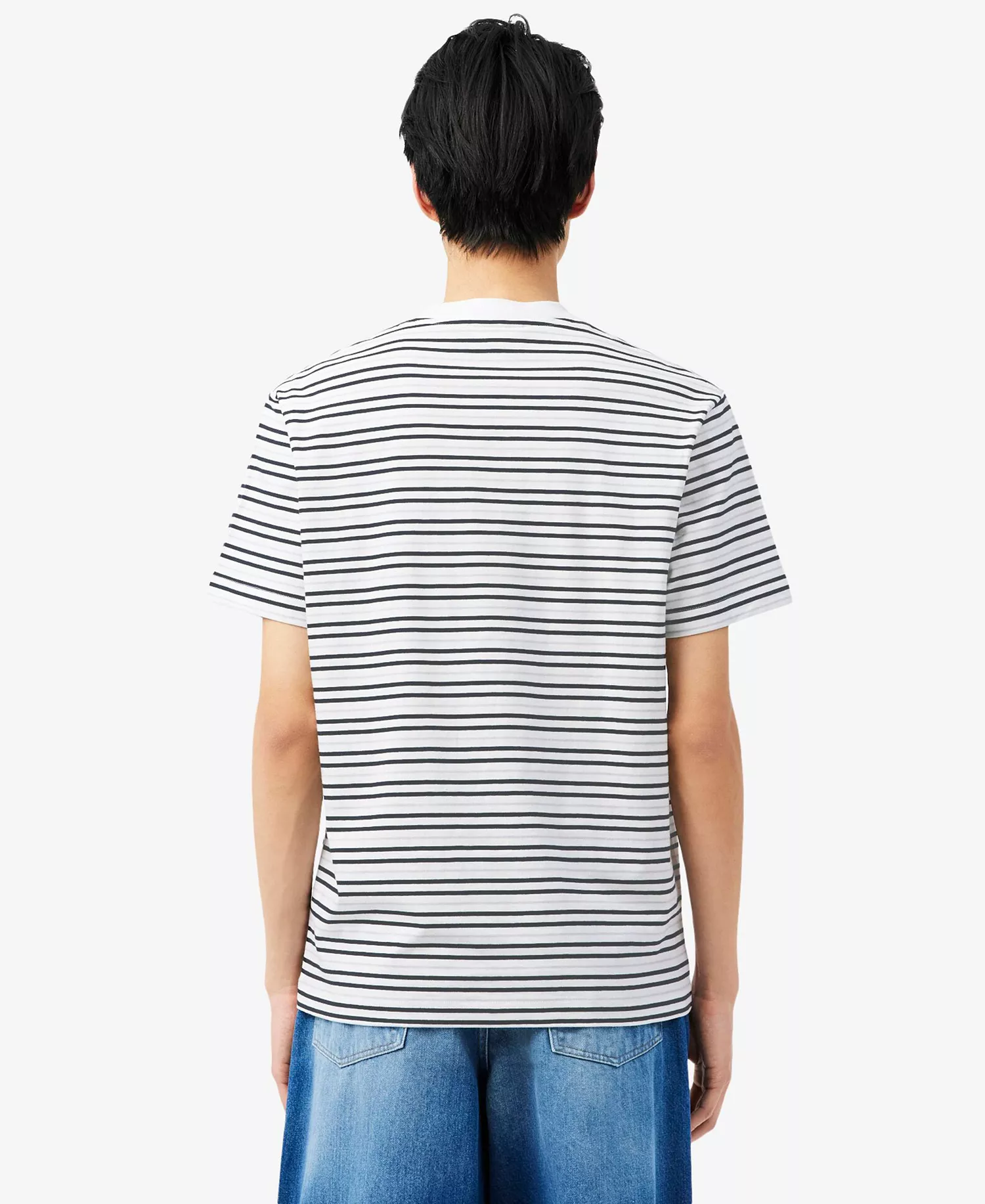 Men's Striped Short-Sleeve T-Shirt - Blackbird/flour - 2XL