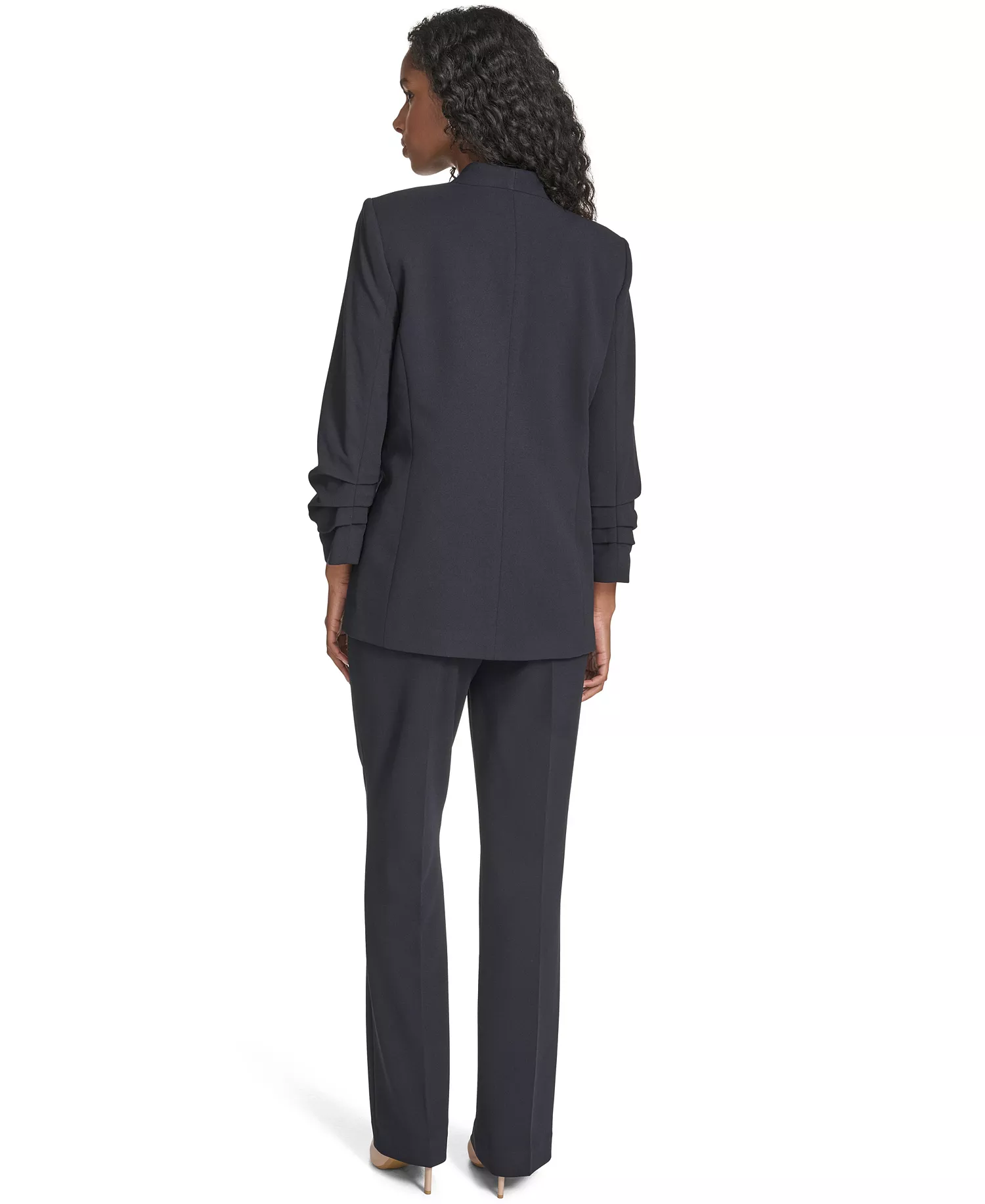 Petite Collarless Padded Jacket - Navy - 10P