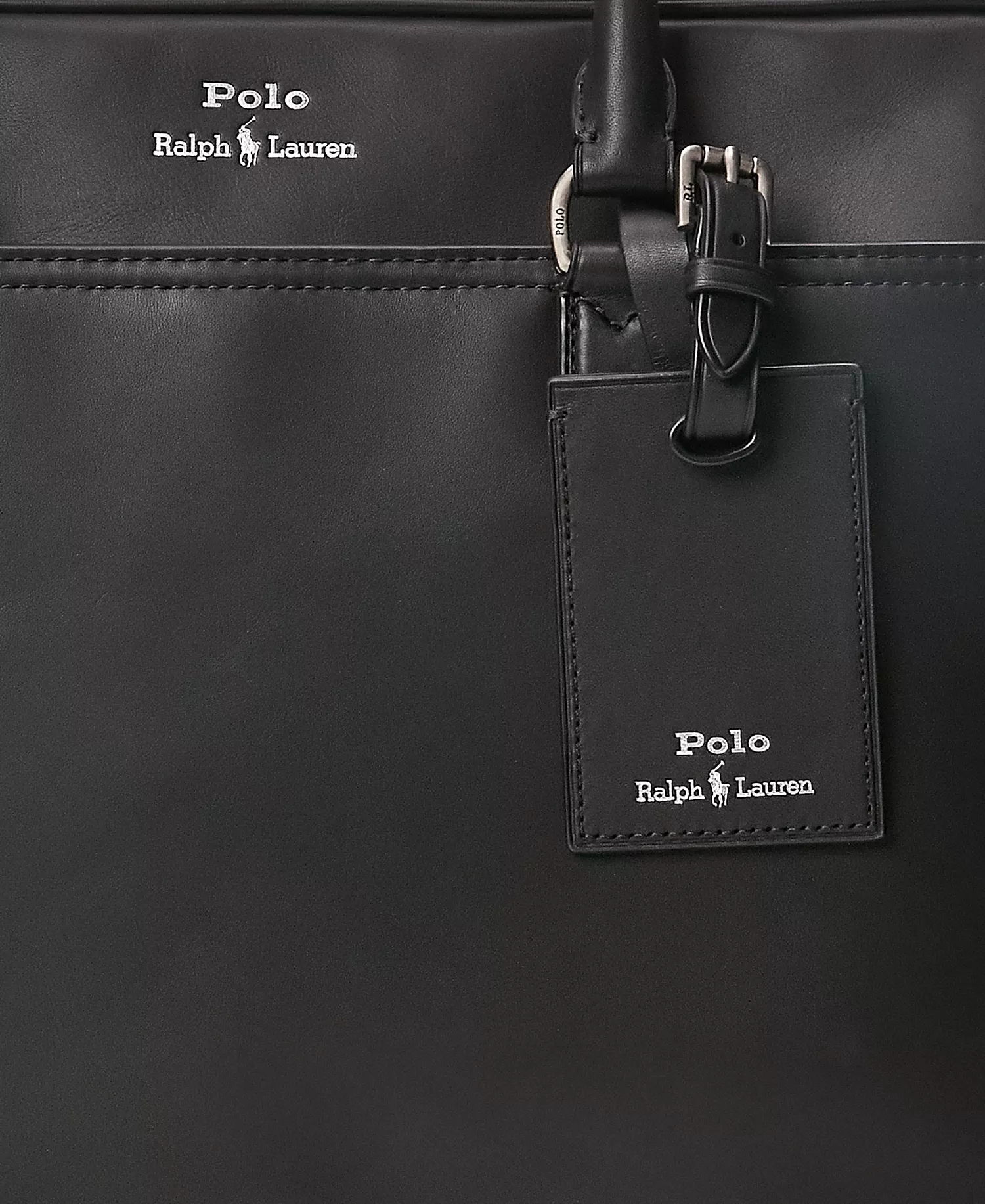 Men's Leather Briefcase Bag - Black - No Size