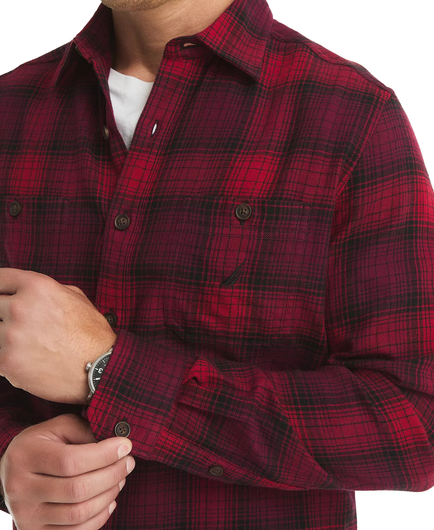 Men's Plaid Long Sleeve Shirt - Rio Red - S