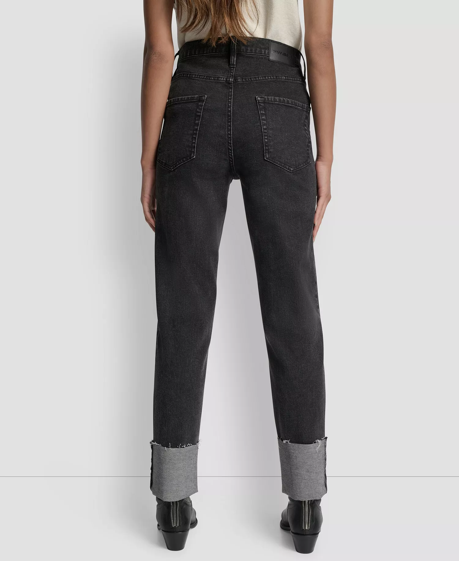 Women's High-Rise Classic Cuffed Straight-Leg Jeans - Anchor - 24