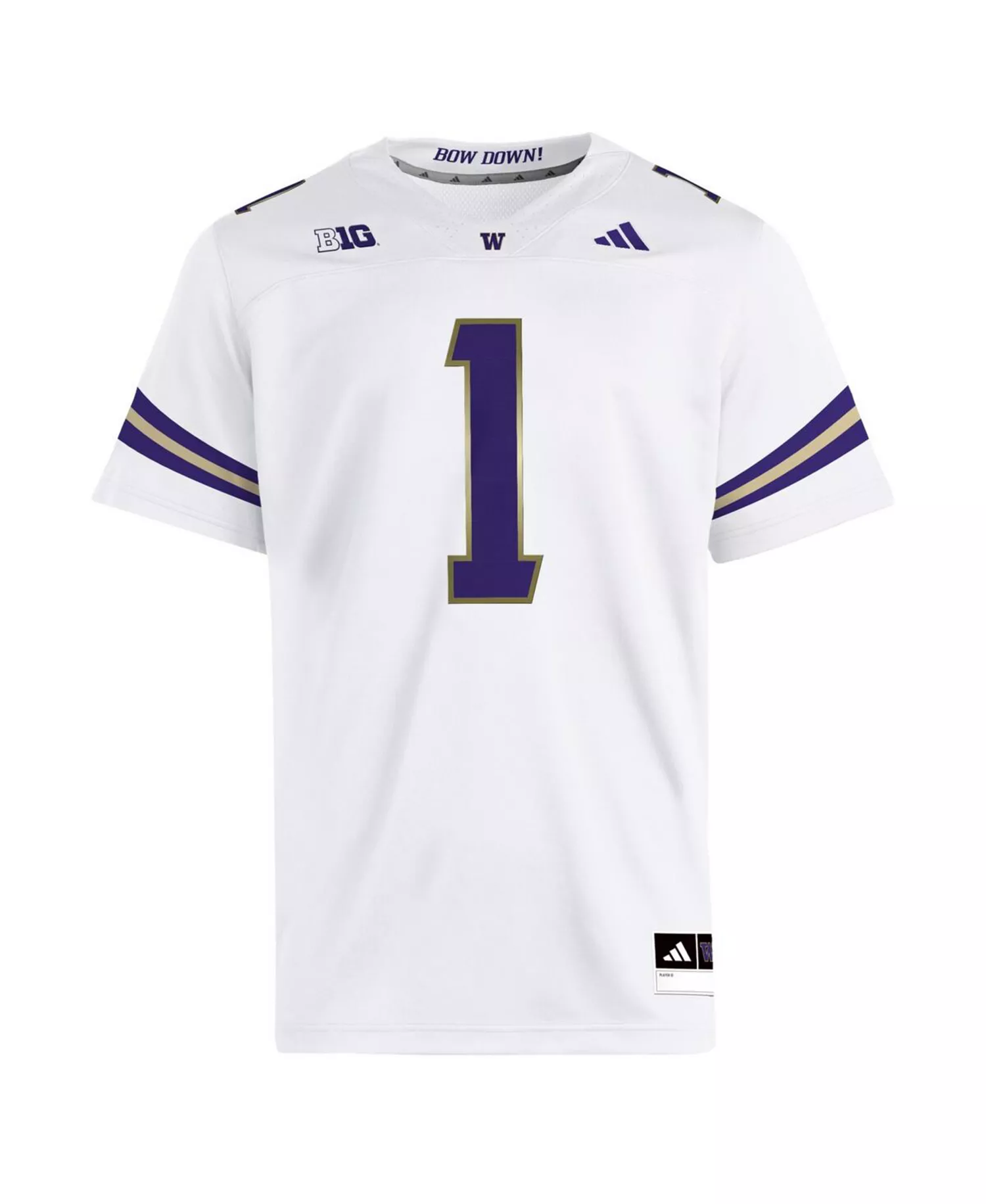 Men's 1 White Washington Huskies Premier Jersey - White - 3XL