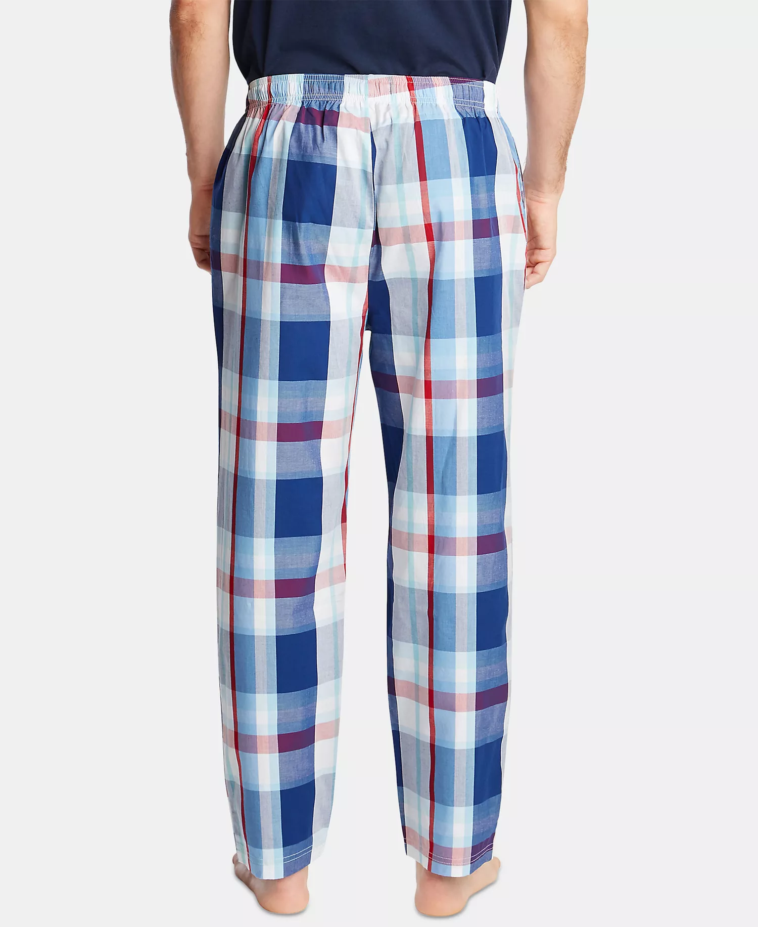 Men's Cotton Plaid Pajama Pants - Blue Depths - S