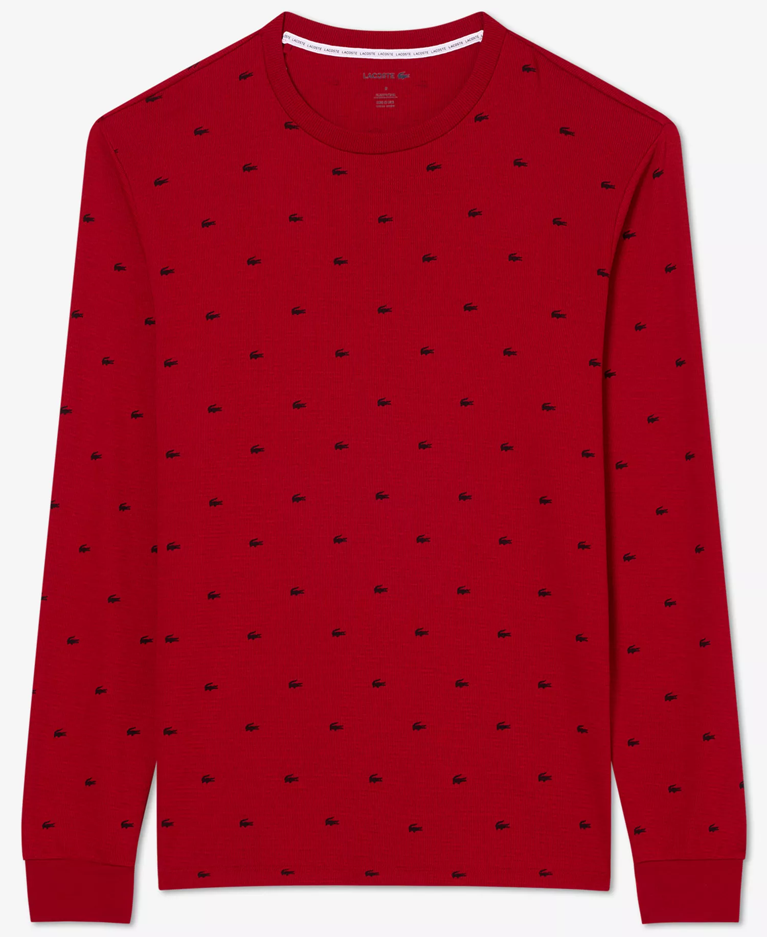 Men's All Over Crocodile Waffle-Knit Thermal Shirt - Ladybird - 2XL