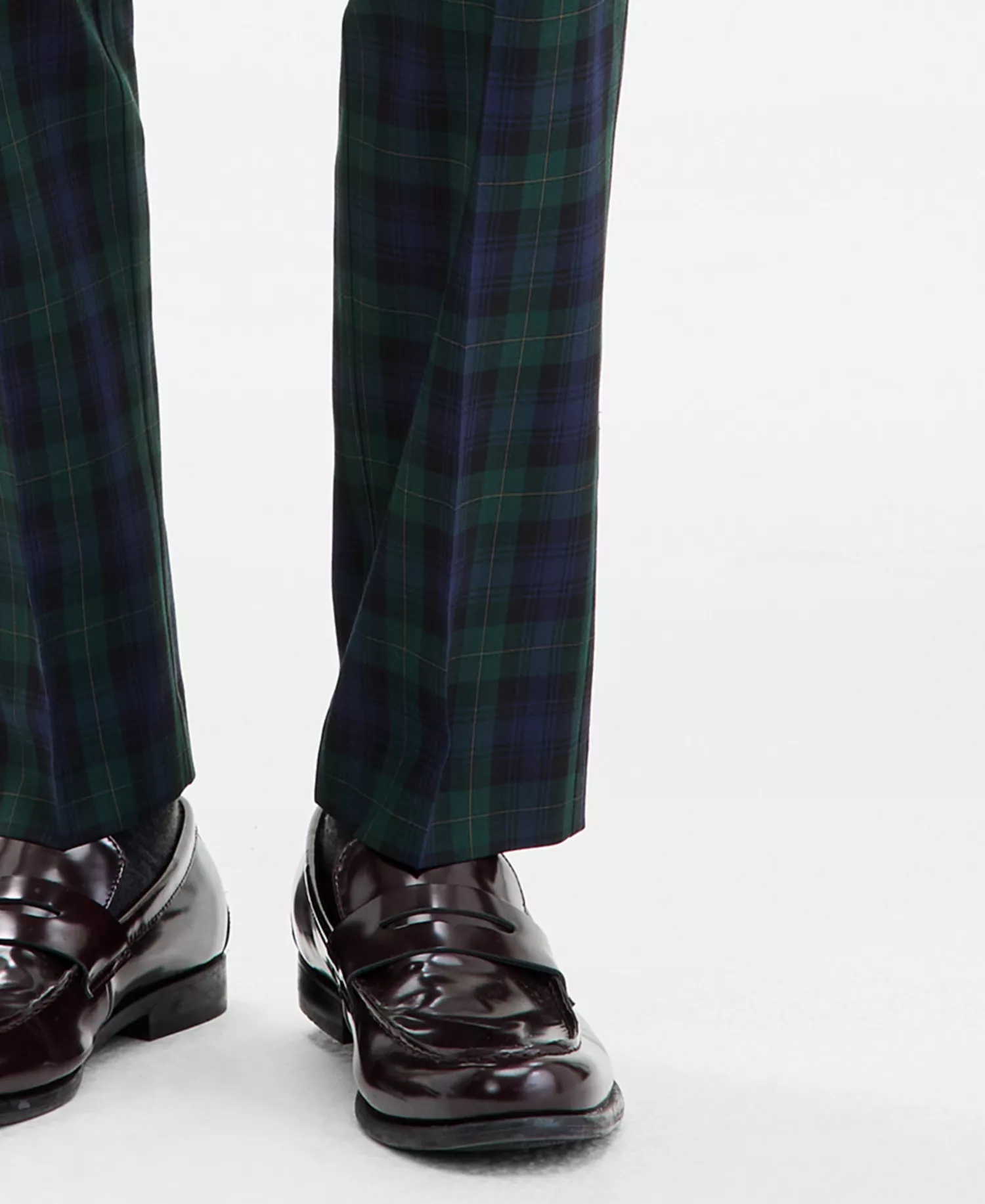 Men's Tartan Modern-Fit Dress Pants - Blue/green Plaid - 30 - 30