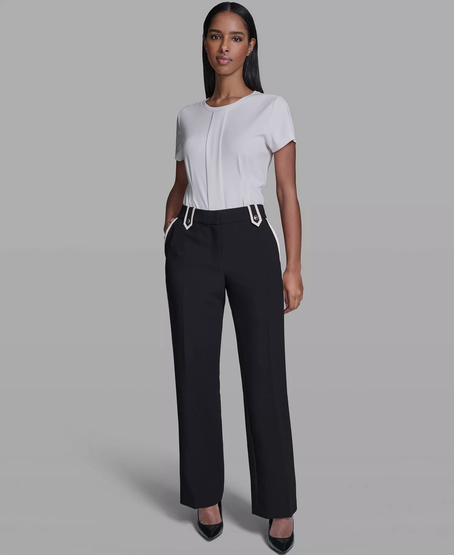 Women's Flare Pants - Black/Bisque - 0