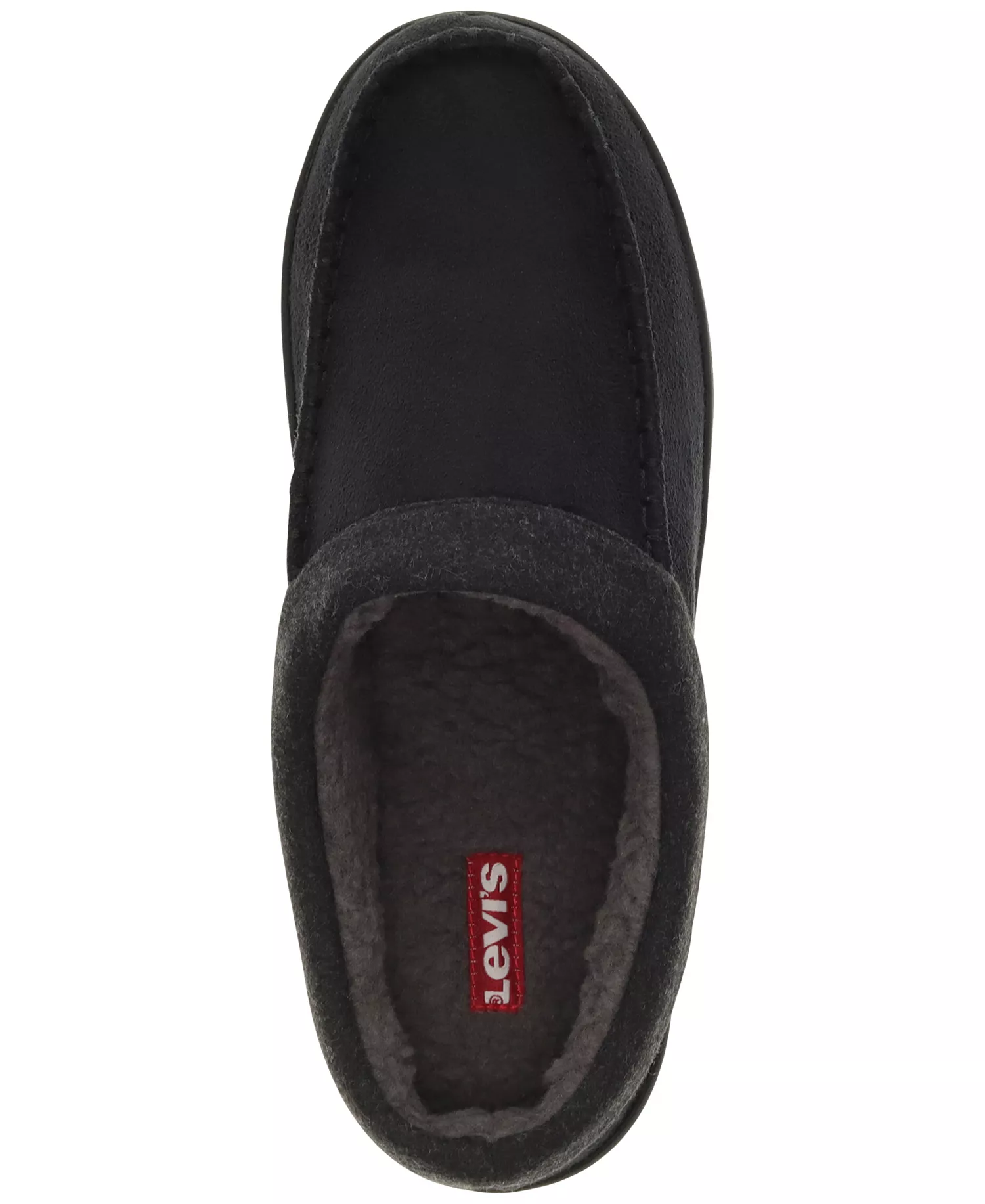 Men's Victor Faux-Sherpa Slippers - Black - Large