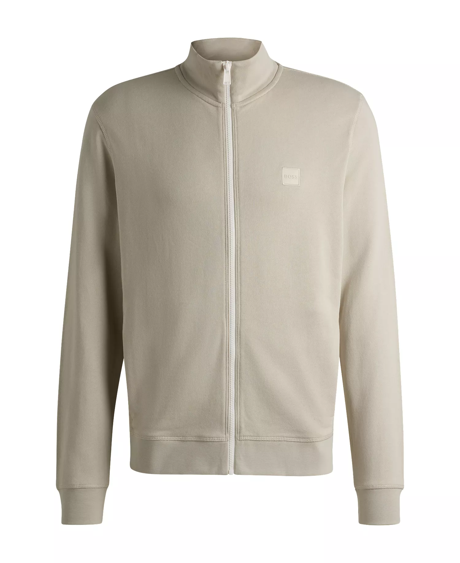 Men's Cotton-Jersey Logo Badge Jacket - Open Beige - 2XL