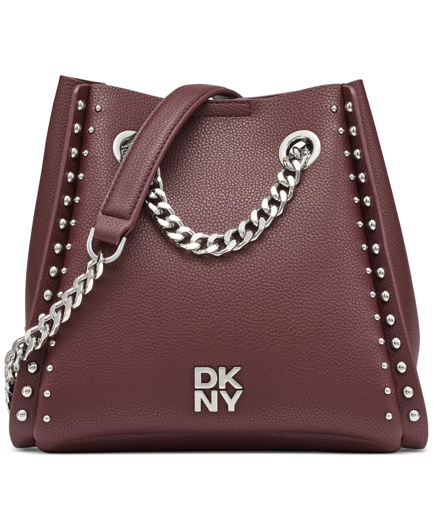 Josie Small Studded Bucket Bag - Aged Wine - NO SIZE