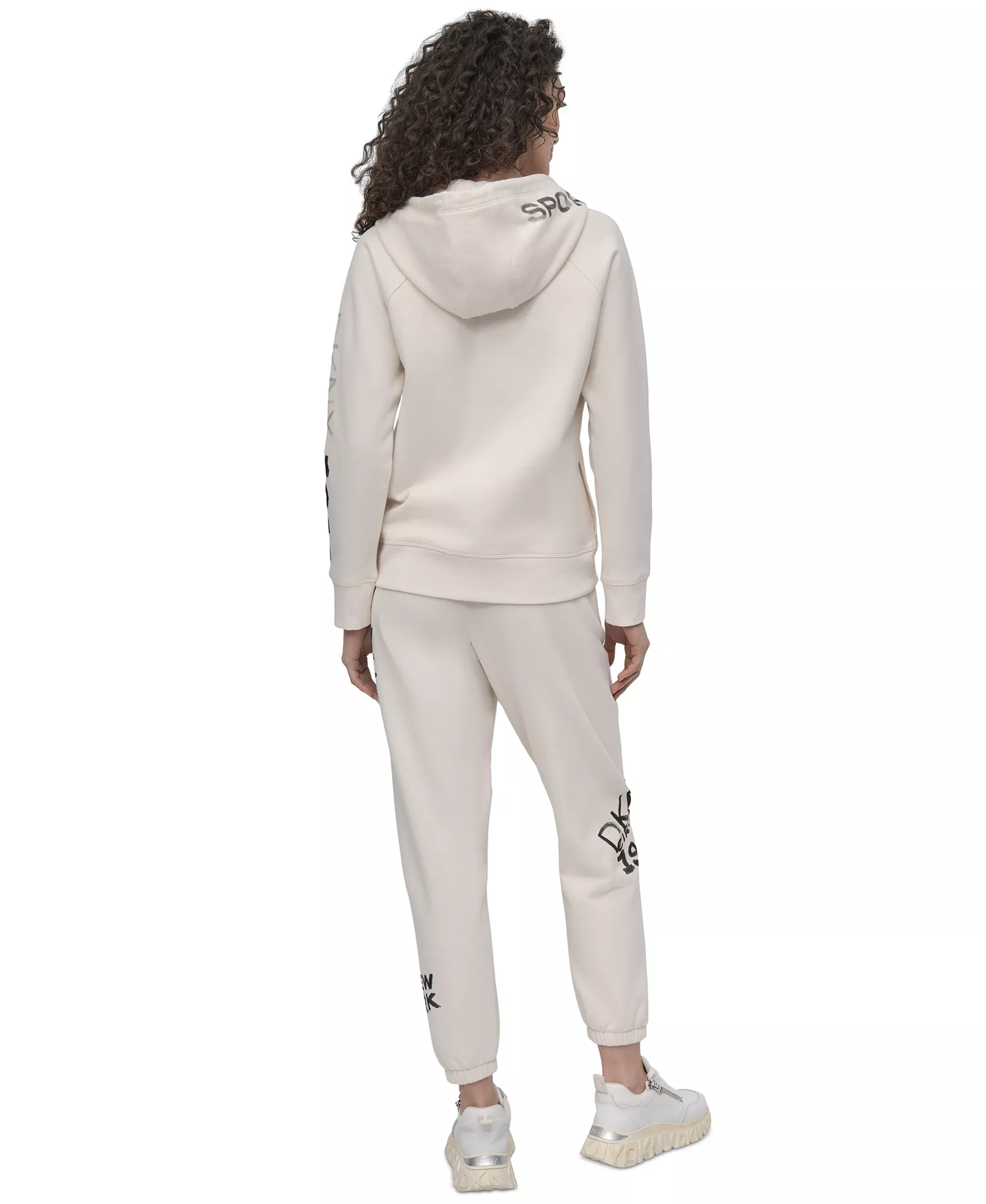 Women's Graffiti Logo Full-Zip Hoodie - Eggnog - L