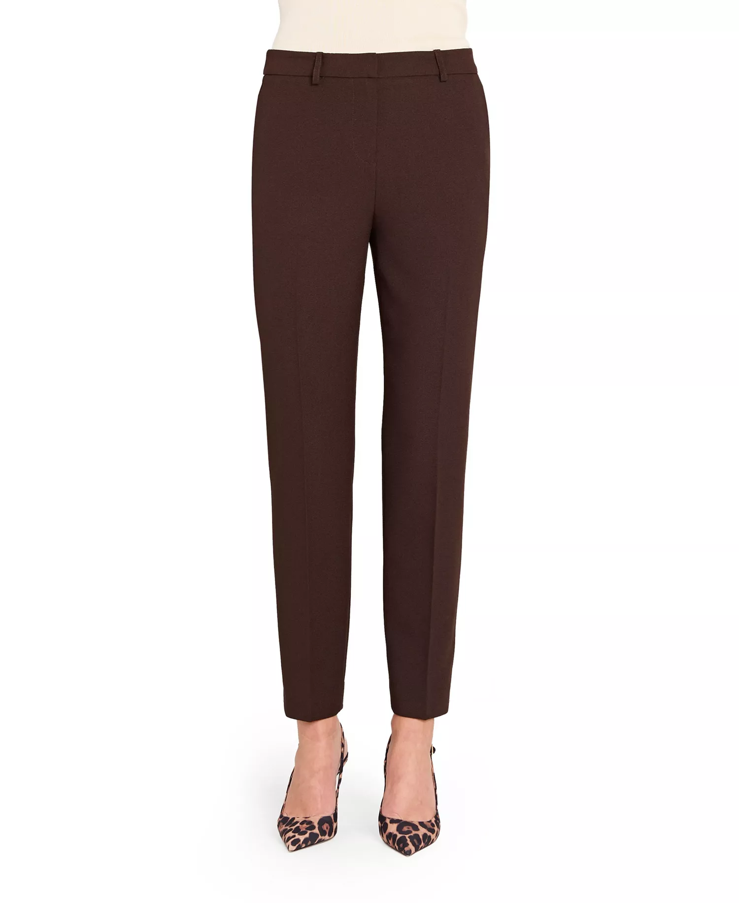 Women's Petite Mid-Rise Ankle-Length Pants - Espresso - 12P