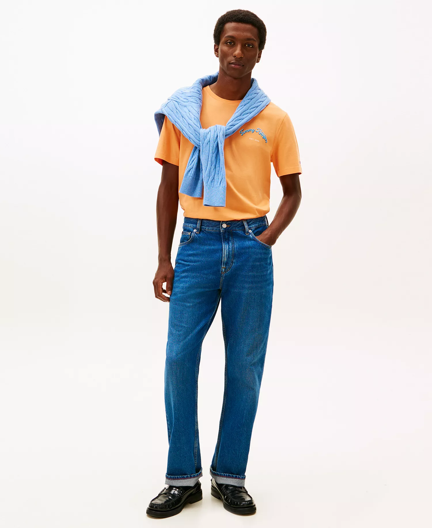 Men's Crewneck Short Sleeve T-Shirt - Fruity Orange - L