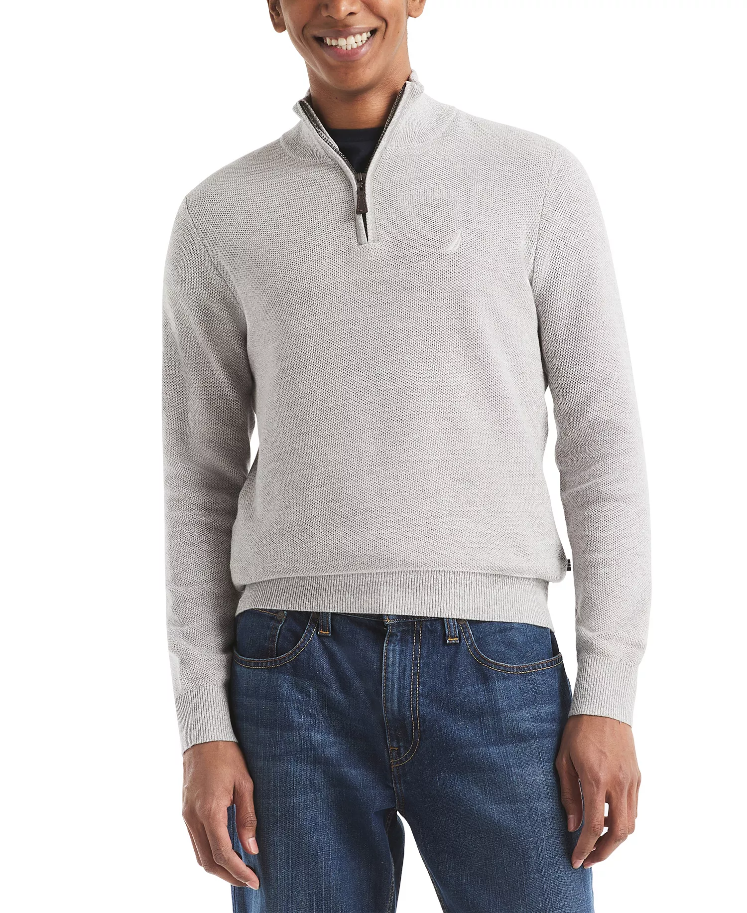 Men's Ribbed Collar Sweater - Sail White - 2XL