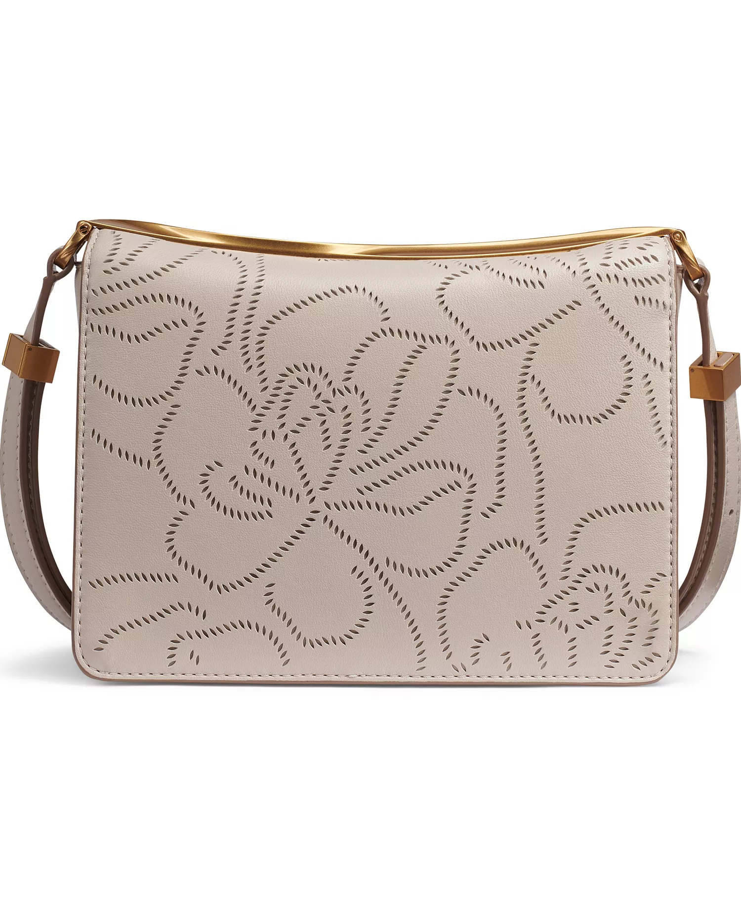 Jericho Floral Perforated Medium Shoulder Bag - Sand - ONE SIZE