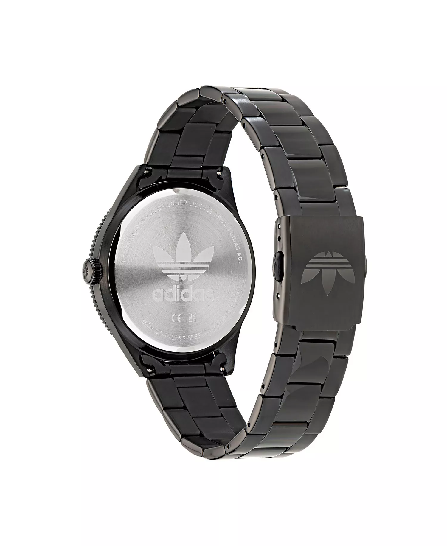 Unisex Three Hand Edition Three Black Stainless Steel Bracelet Watch 41mm