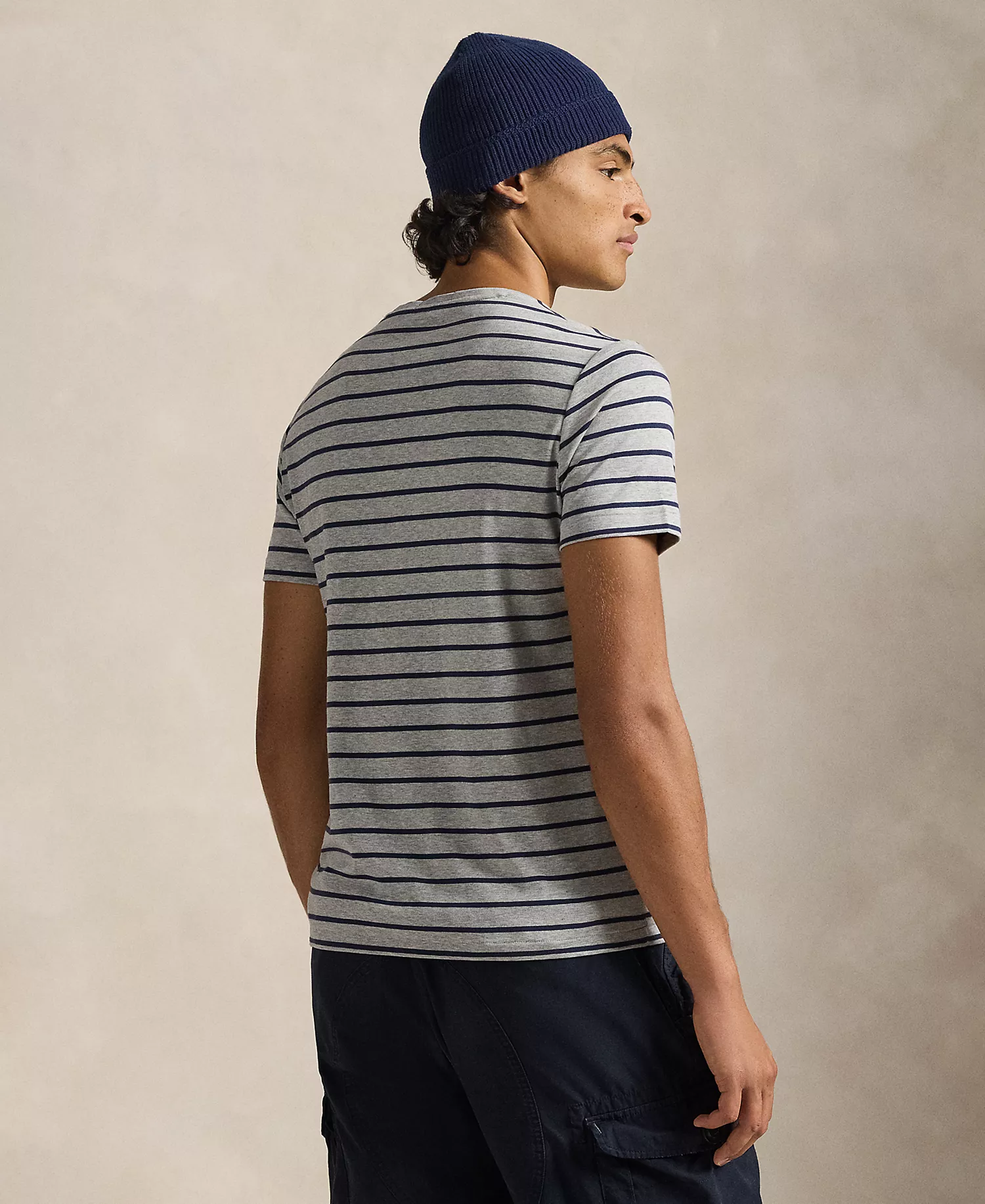 Men's Short-Sleeve Striped T-Shirt - Andover Heather/refined Navy - L
