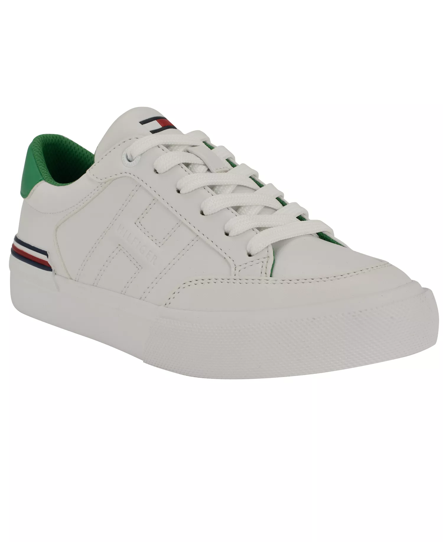 Women's Keziah Signature Stripe Lace-Up Sneakers - White/Green - 9.5M