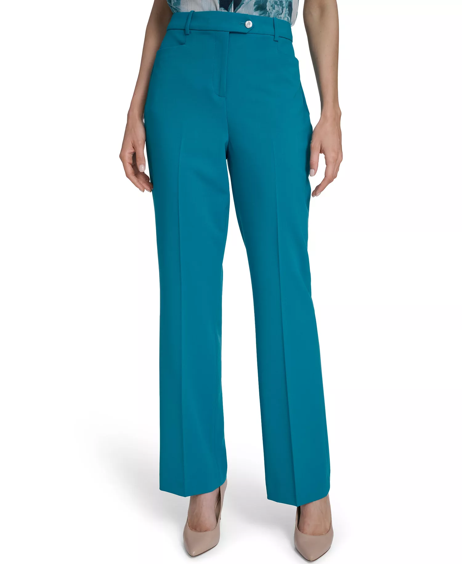 Women's Modern Straight Fit Pants - Petrol - 10