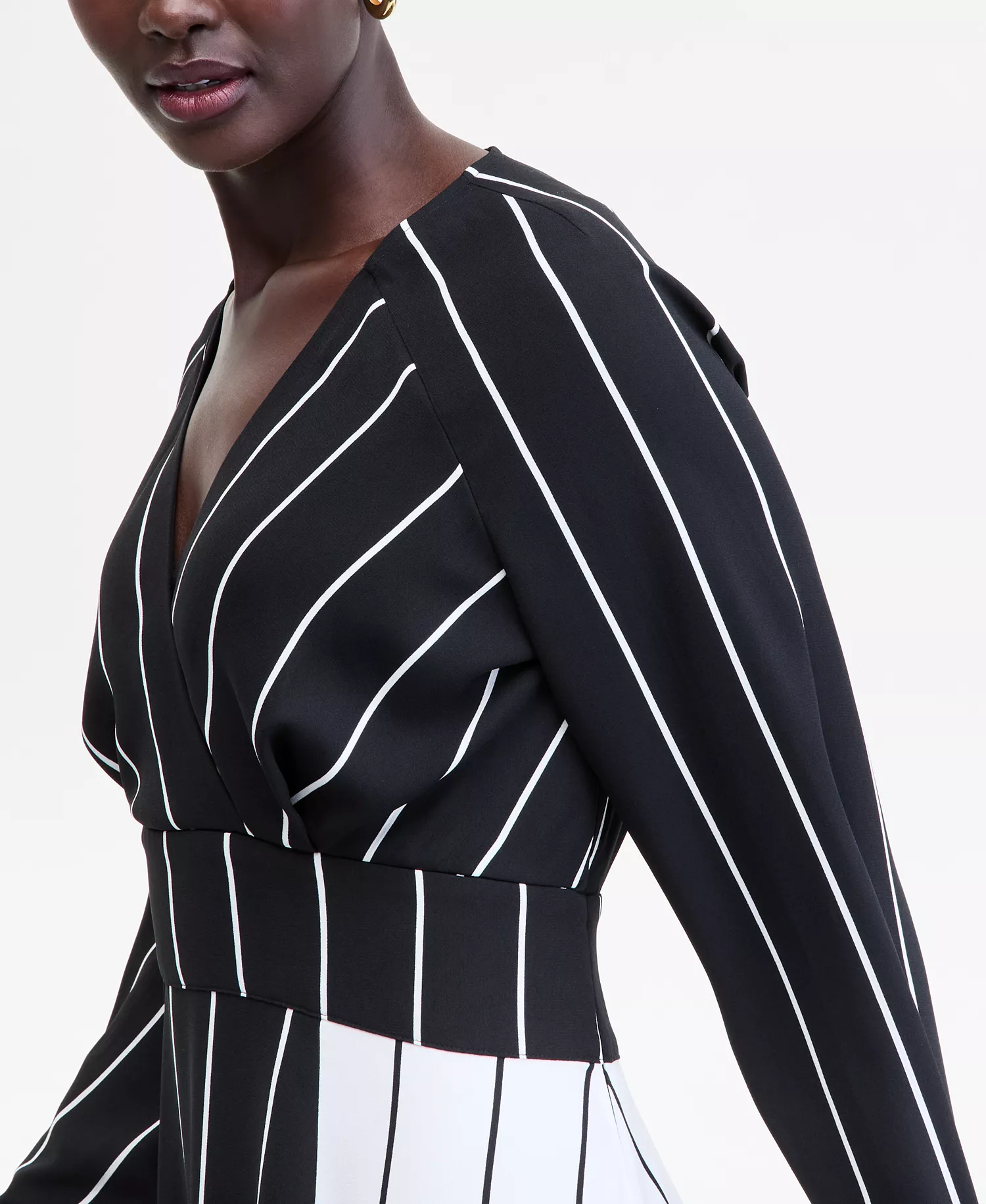 Women's Multi-Stripe Surplice-Neck Midi Dress, Macy's Exclusive - Prt Ls Surplice Maxi - M