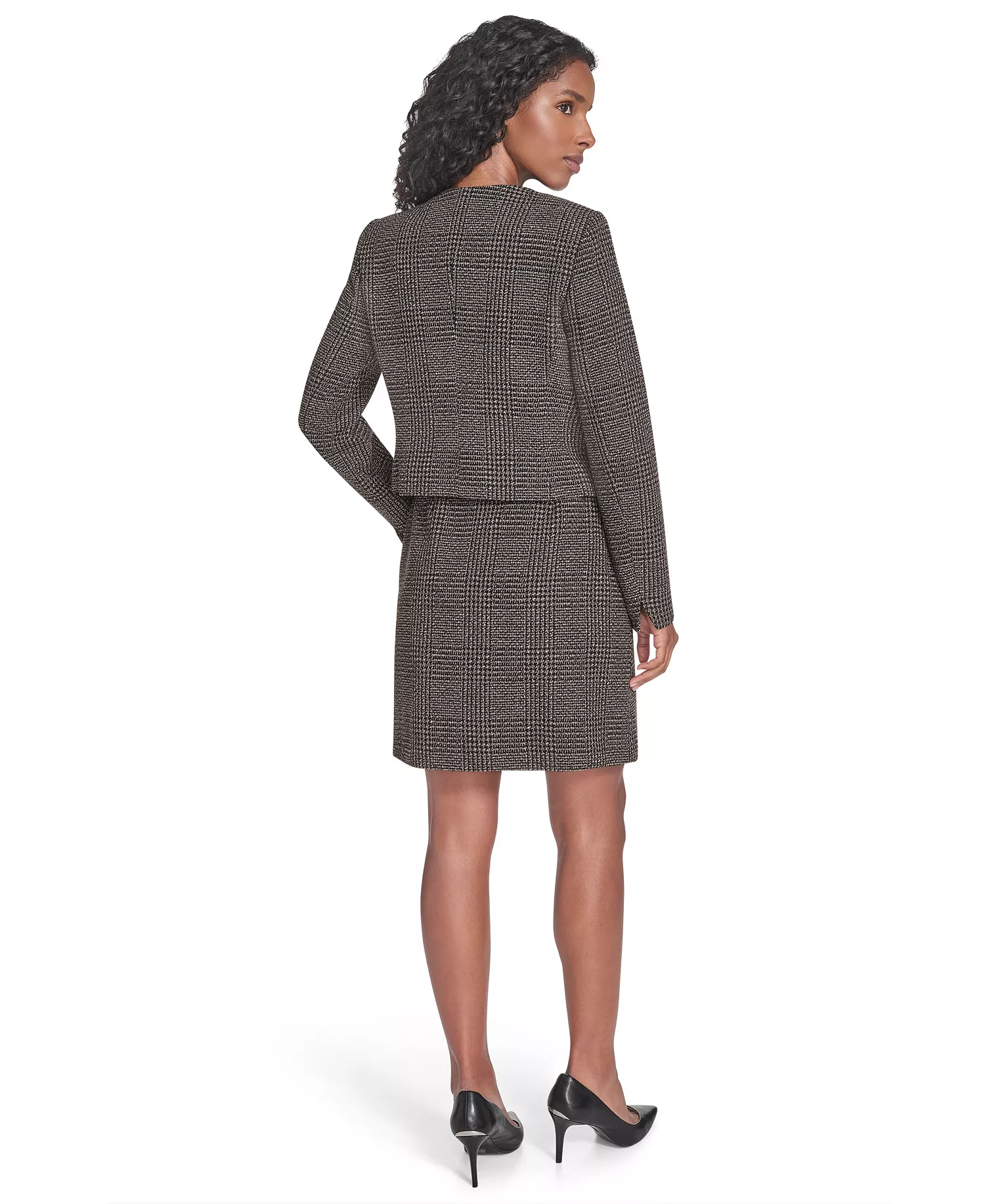 Women's Novelty Button Front Jacket - Black Multi - 14