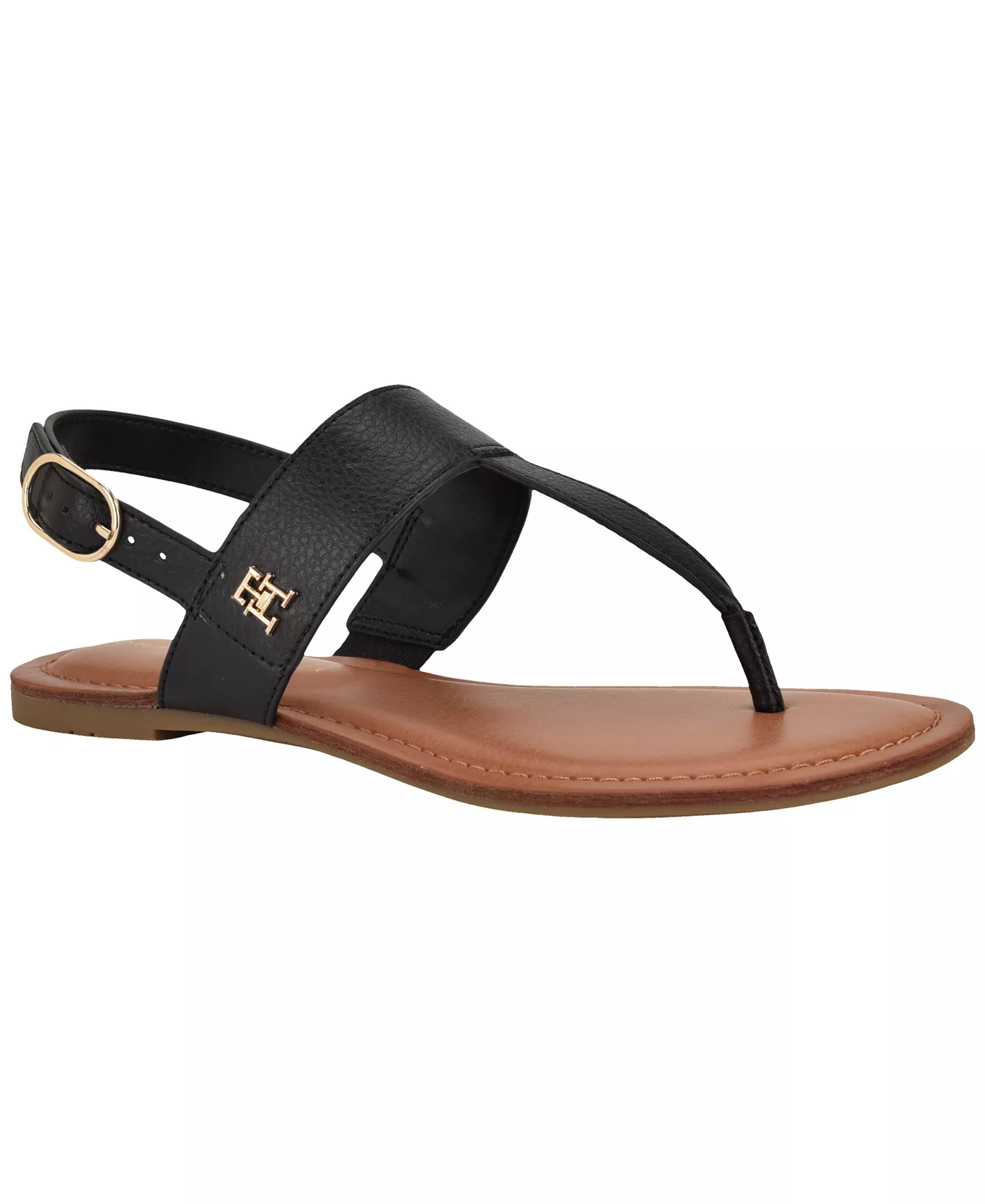 Women's Lenian T-Strap Flat Slingback Sandal - Black - 6.5M