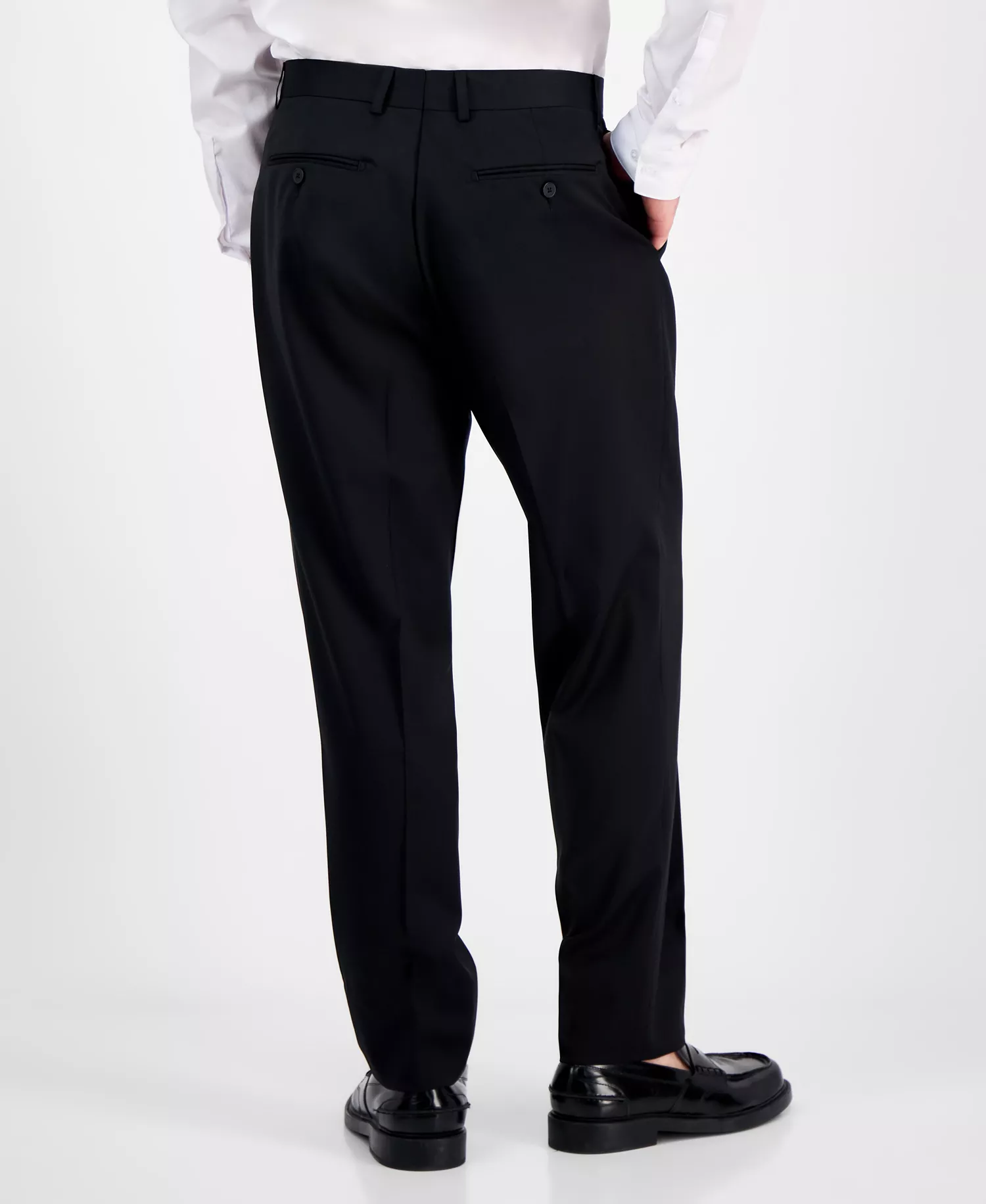 Men's Slim-Fit Italian Wool Solid Suit  - Black - 36R