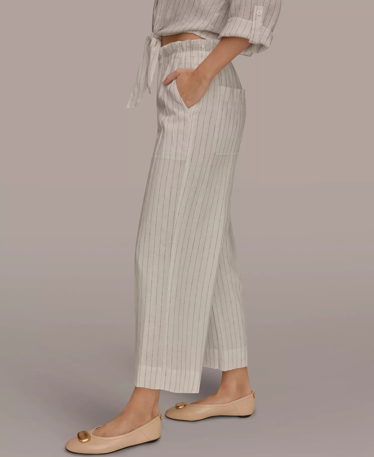 Women's High-Rise Pants - Cream/black - L