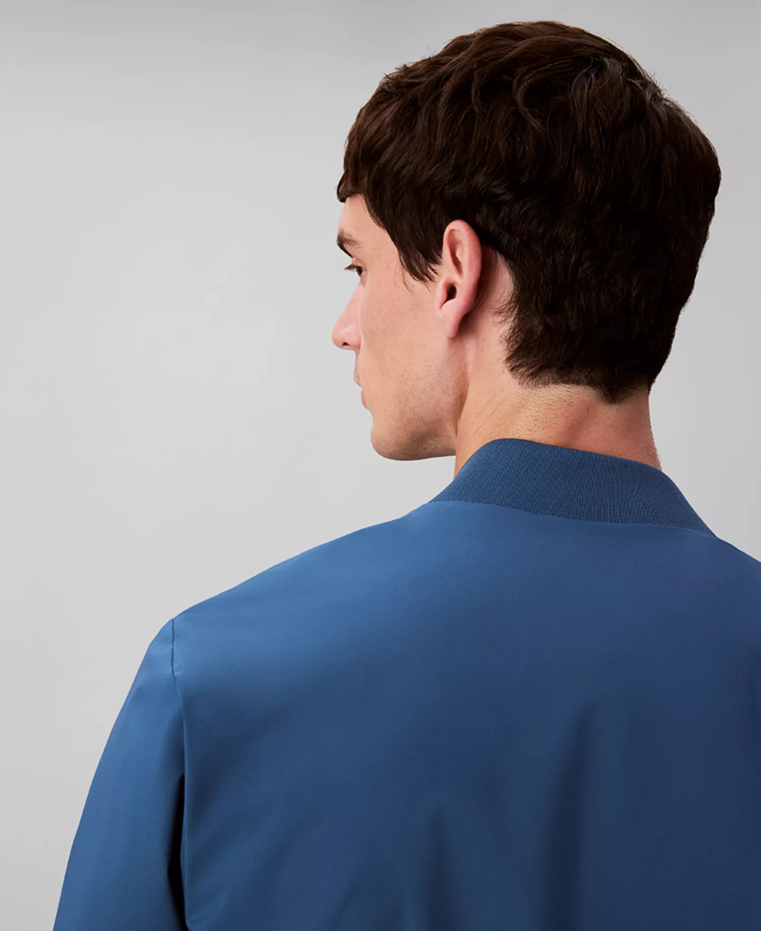 Men's Logo-Print Matte Bomber Jacket - Alfalfa Blue - 2XL