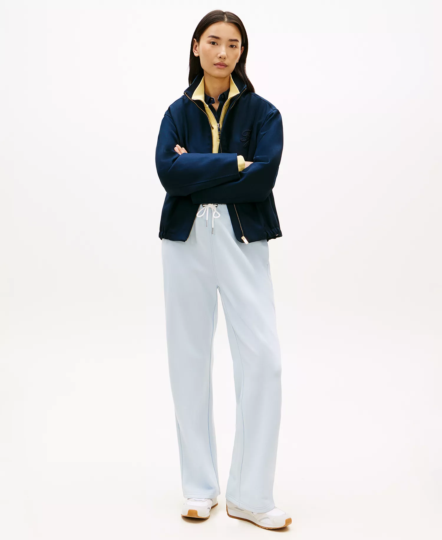 Women's Wide-Leg Track Pants - Breezy Blue - L