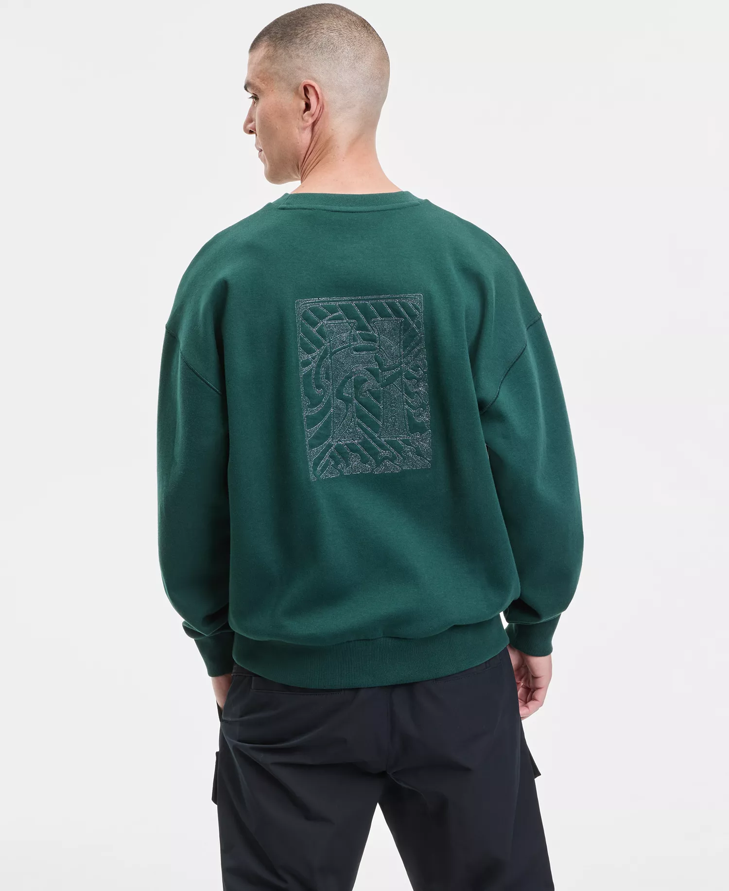 Men's Dadsino Embroidered Sweatshirt - Open Green - 2XL