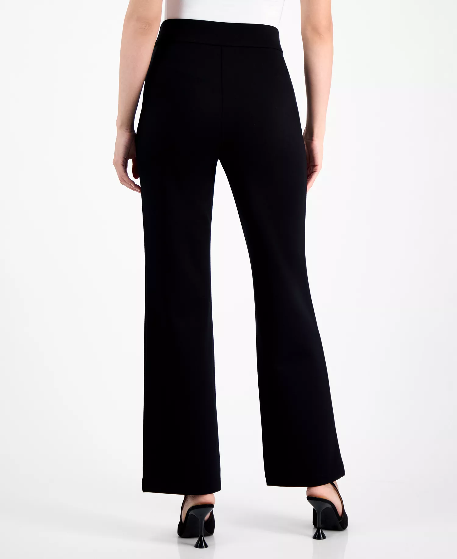 Petite High-Rise Bootcut Pull-On Pants, Macy's Exclusive - Deep Black - P/L