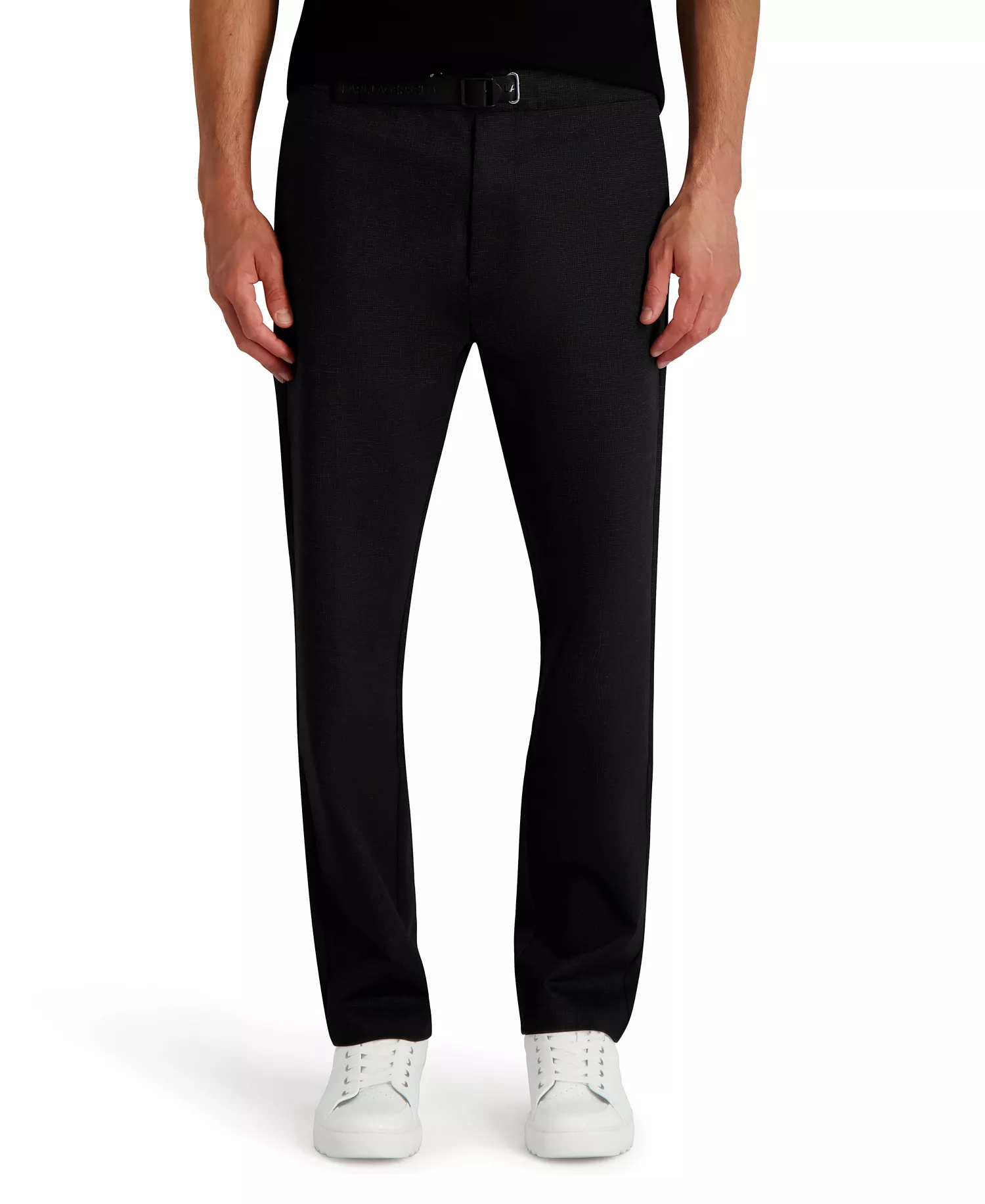 Men's Straight Leg Belted Pants - Black - 2XL