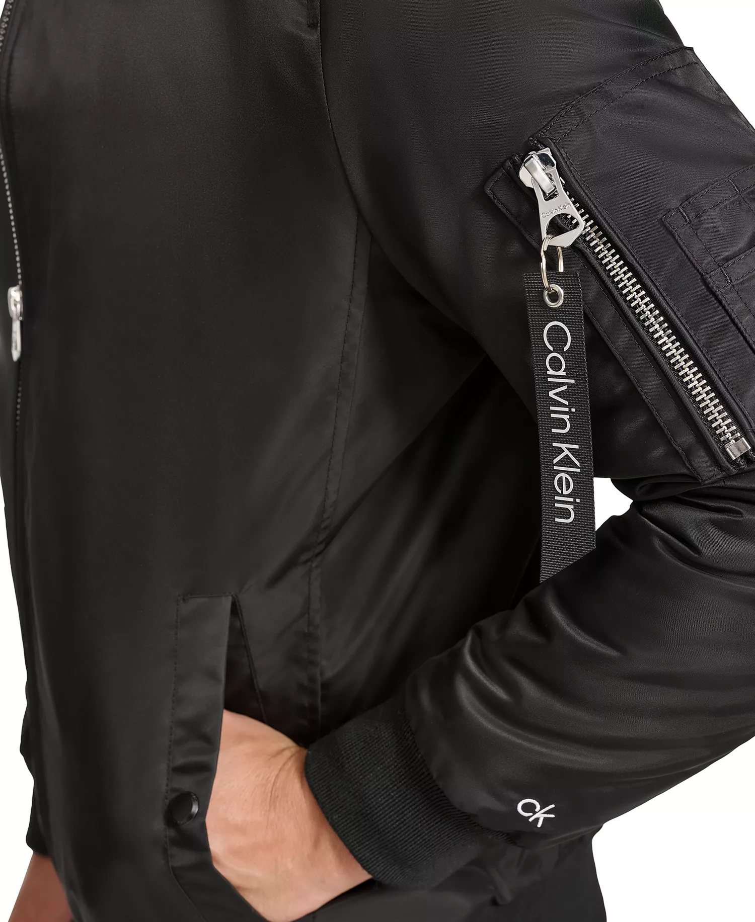 Men's Classic MA-1 Nylon Bomber Jacket - Black - 2XL