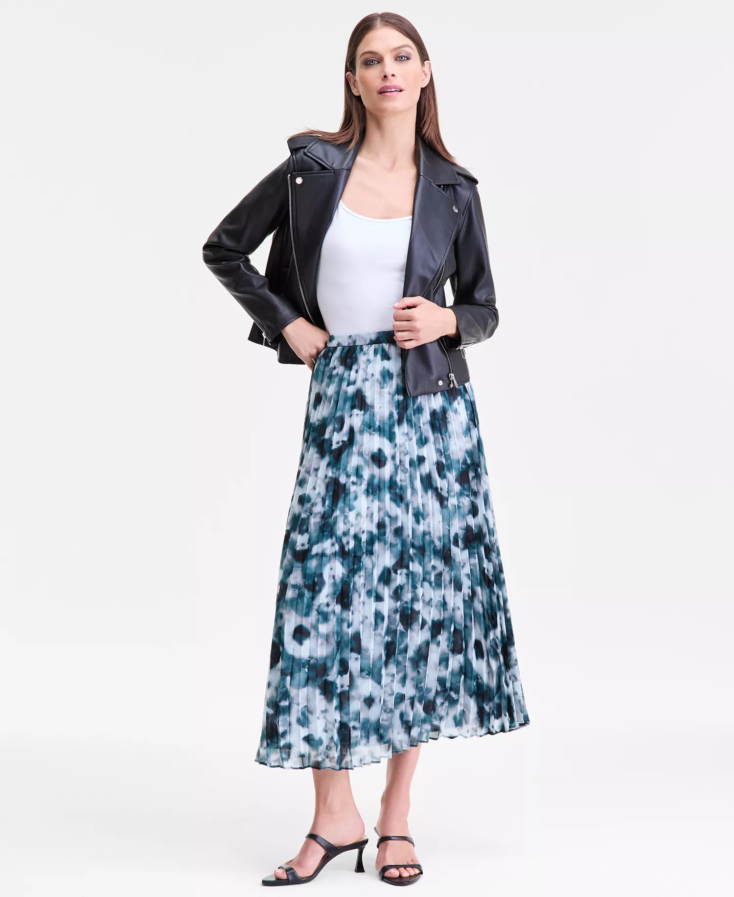 Women's Printed Pleated Midi Skirt, Macy's Exclusive - Misha Abstract - L