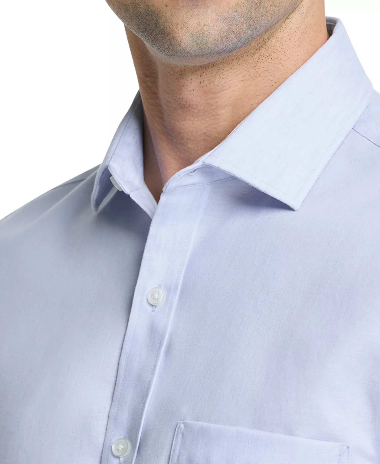 Mens Regular Fit Linen Dress Shirt - Blue - 14-14.5 32-33