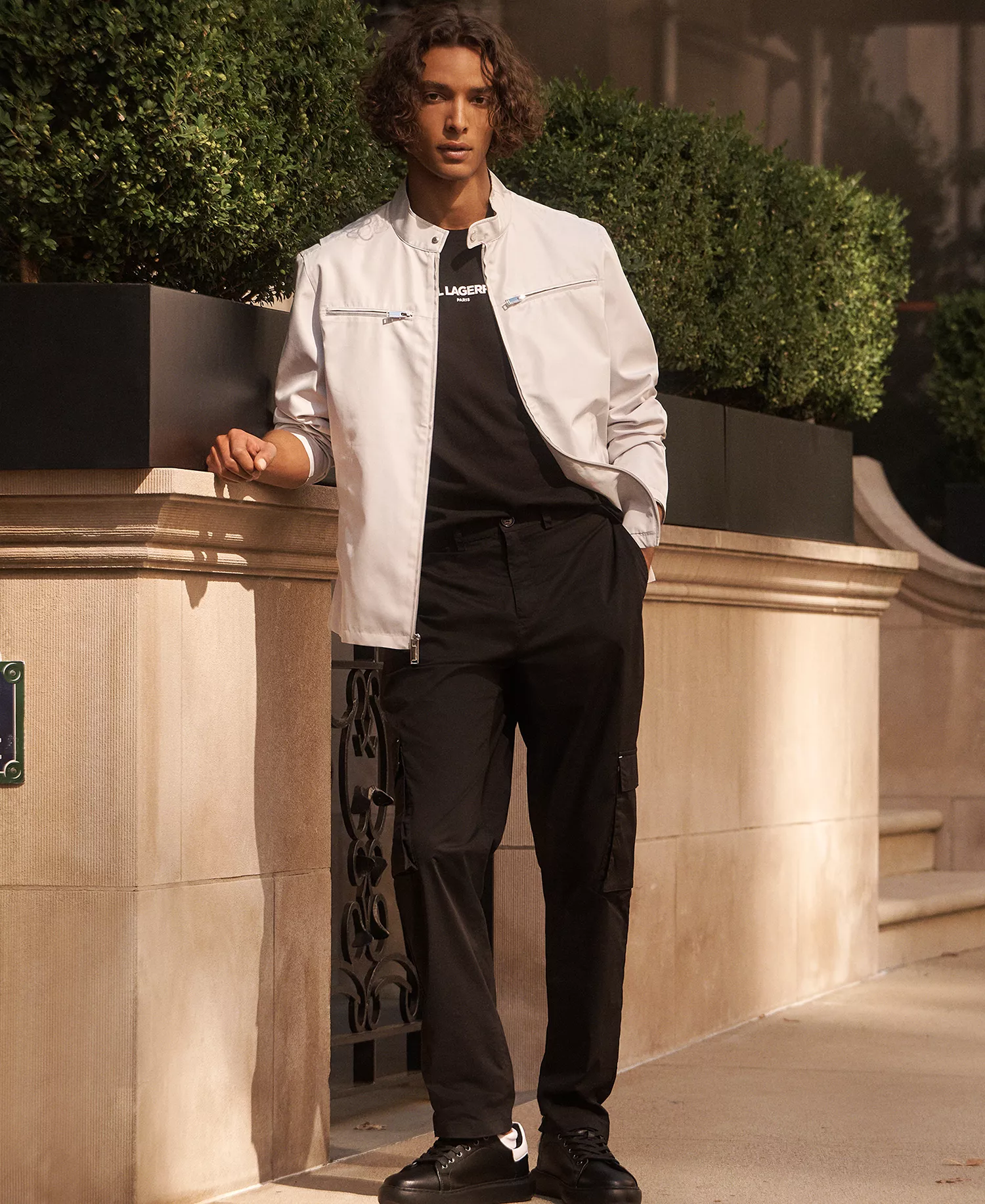 Men's Straight-Fit Twill Cargo Pants  - Black - 2XL