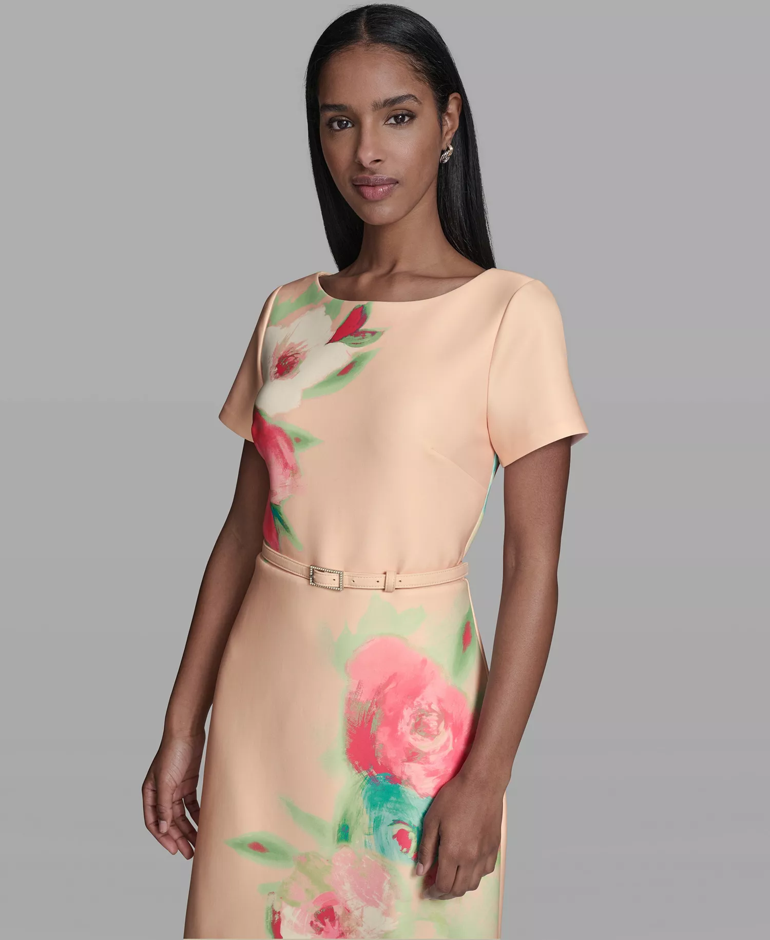 Women's Floral Placed A-Line Dress - Pearl Blush Multi - 0