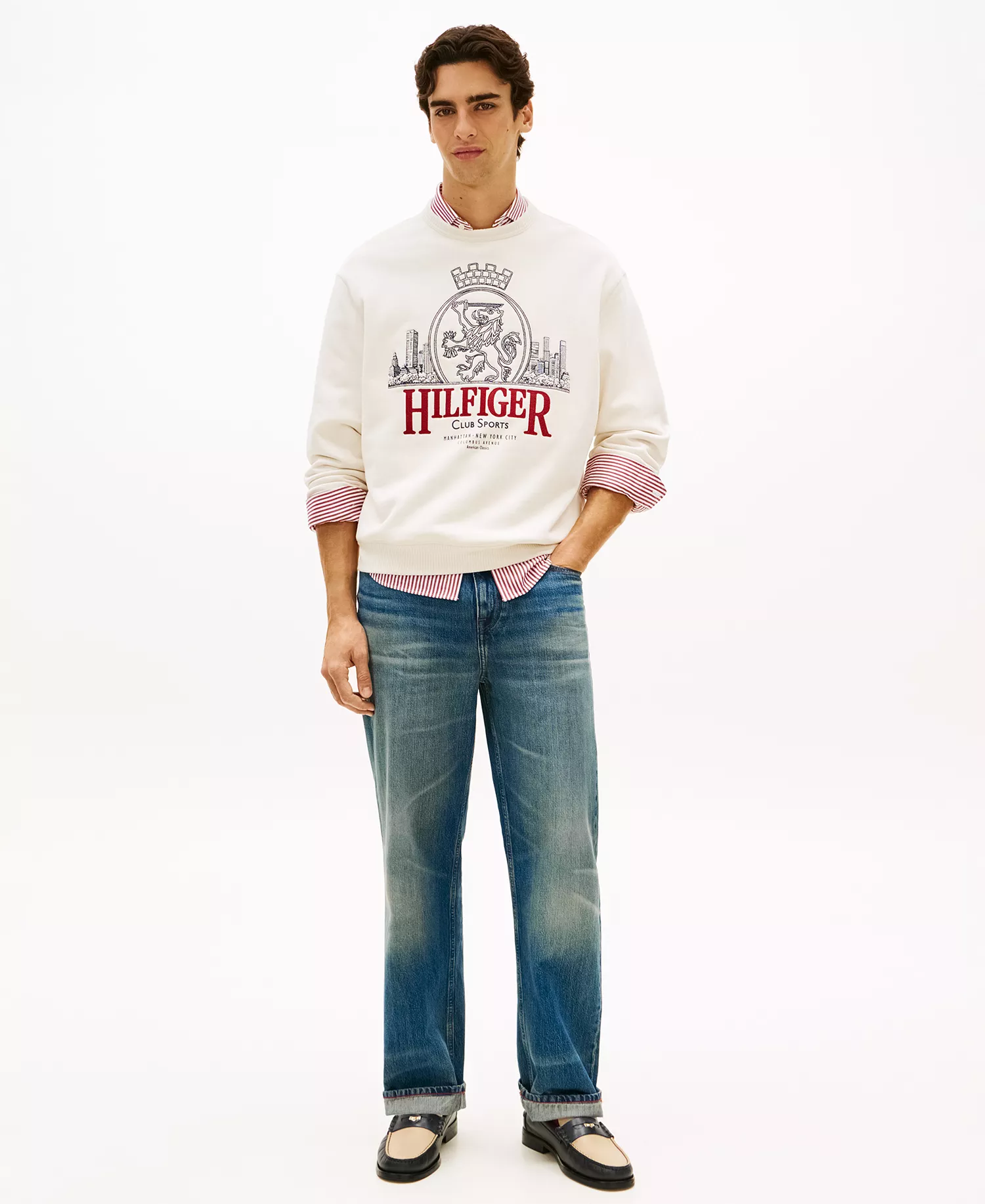 Men's Crewneck Heritage Series Crest Sweatshirt - Ivory Petal - L