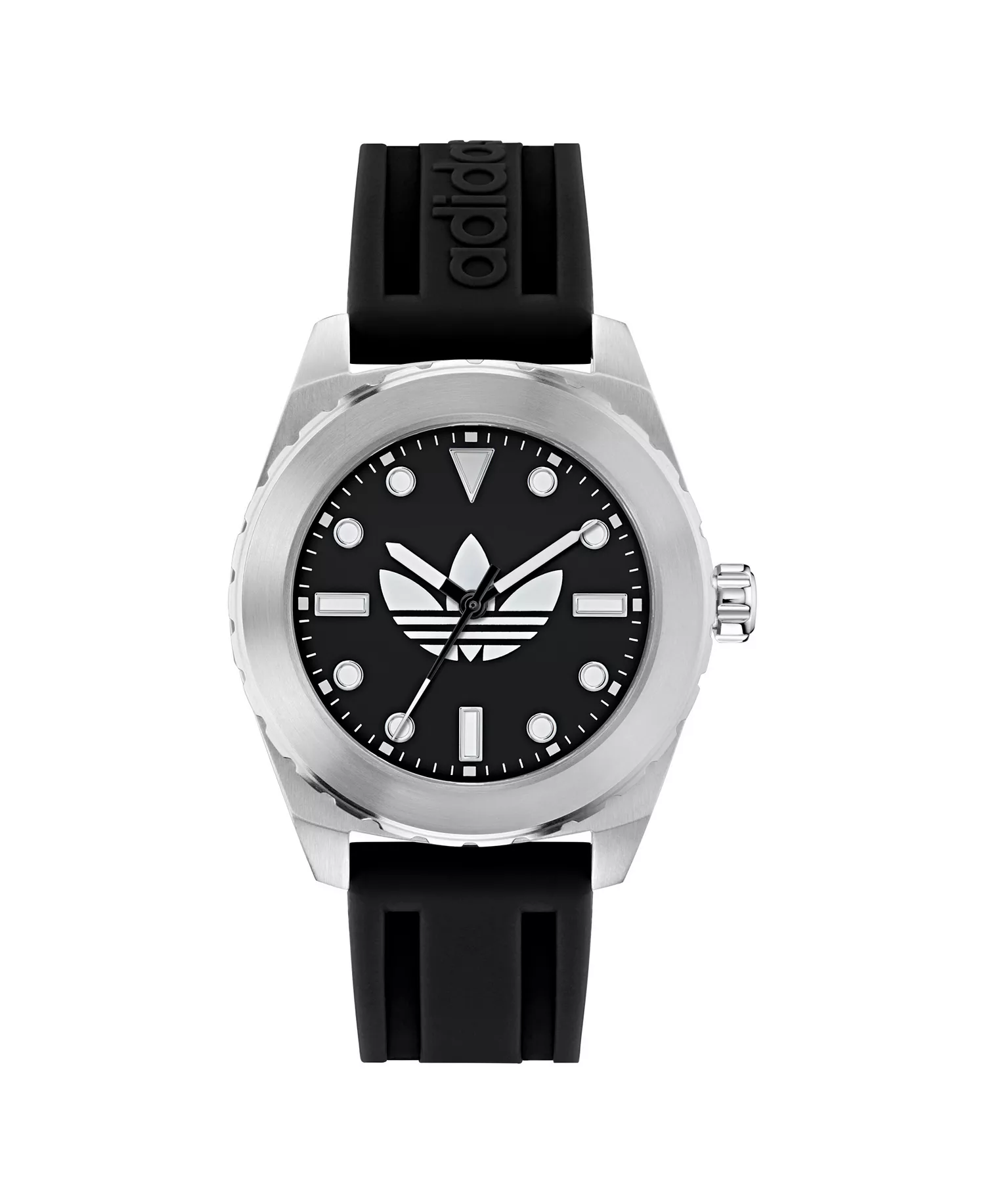 Unisex Analog Black Silicone Watch, 44mm - Black - No Size