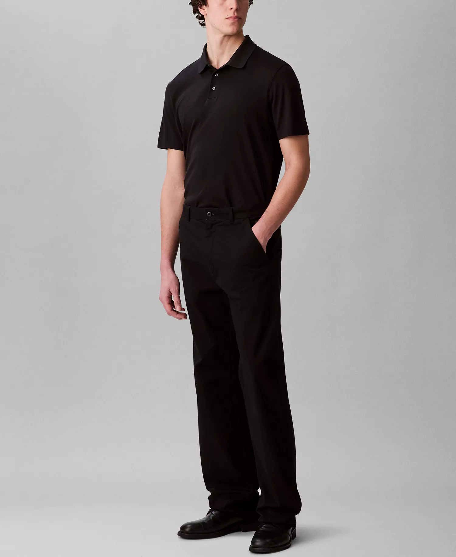 Men's Supima Cotton Polo Shirt & Refined Slim Fit Shorts - Black - 2XL