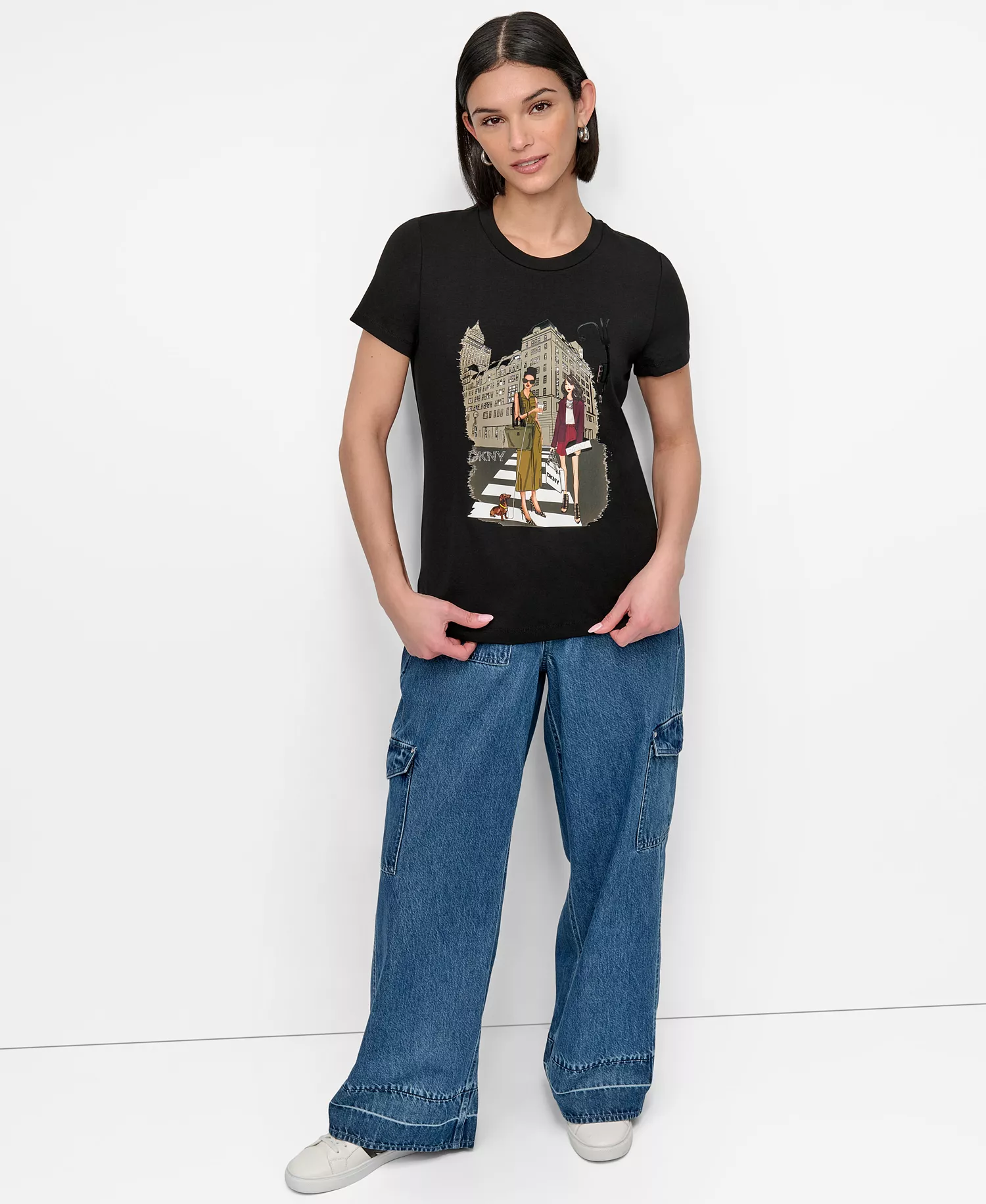 Women's Fifth Avenue Conversation Crewneck Tee - Black - L
