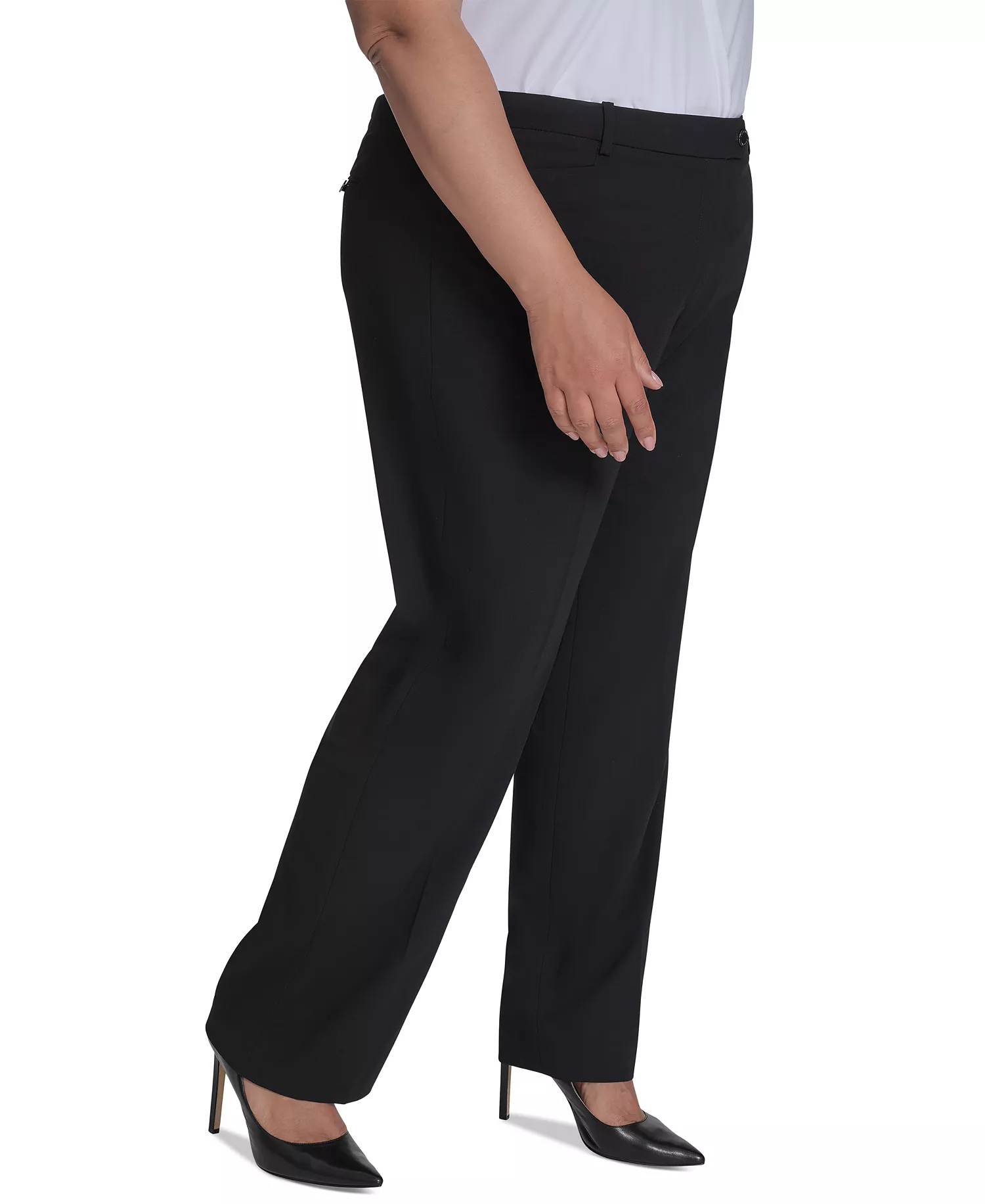Plus Size Modern Dress Pants - Black - 14W