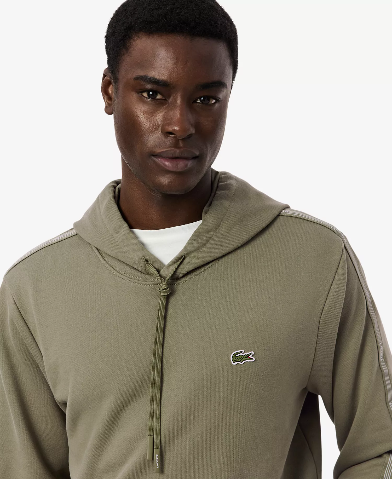 Men's Classic-Fit Logo Stripe Zipped Hoodie - Khaki - L