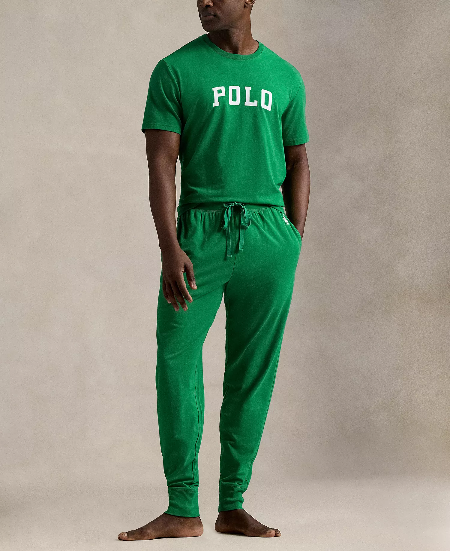 Men's Crewneck Pajama T-Shirt - Billiard/White Logo - L