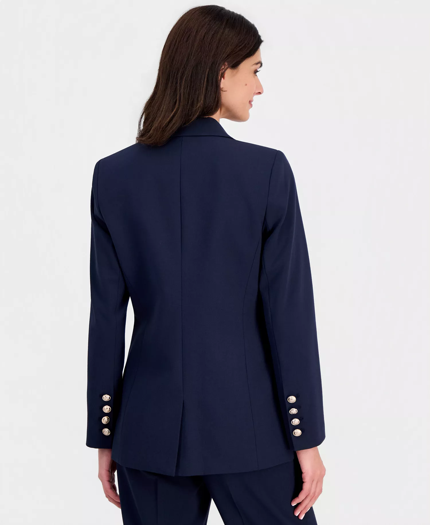 Petite Shoulder Padded One-Button Jacket - New Navy - 10P