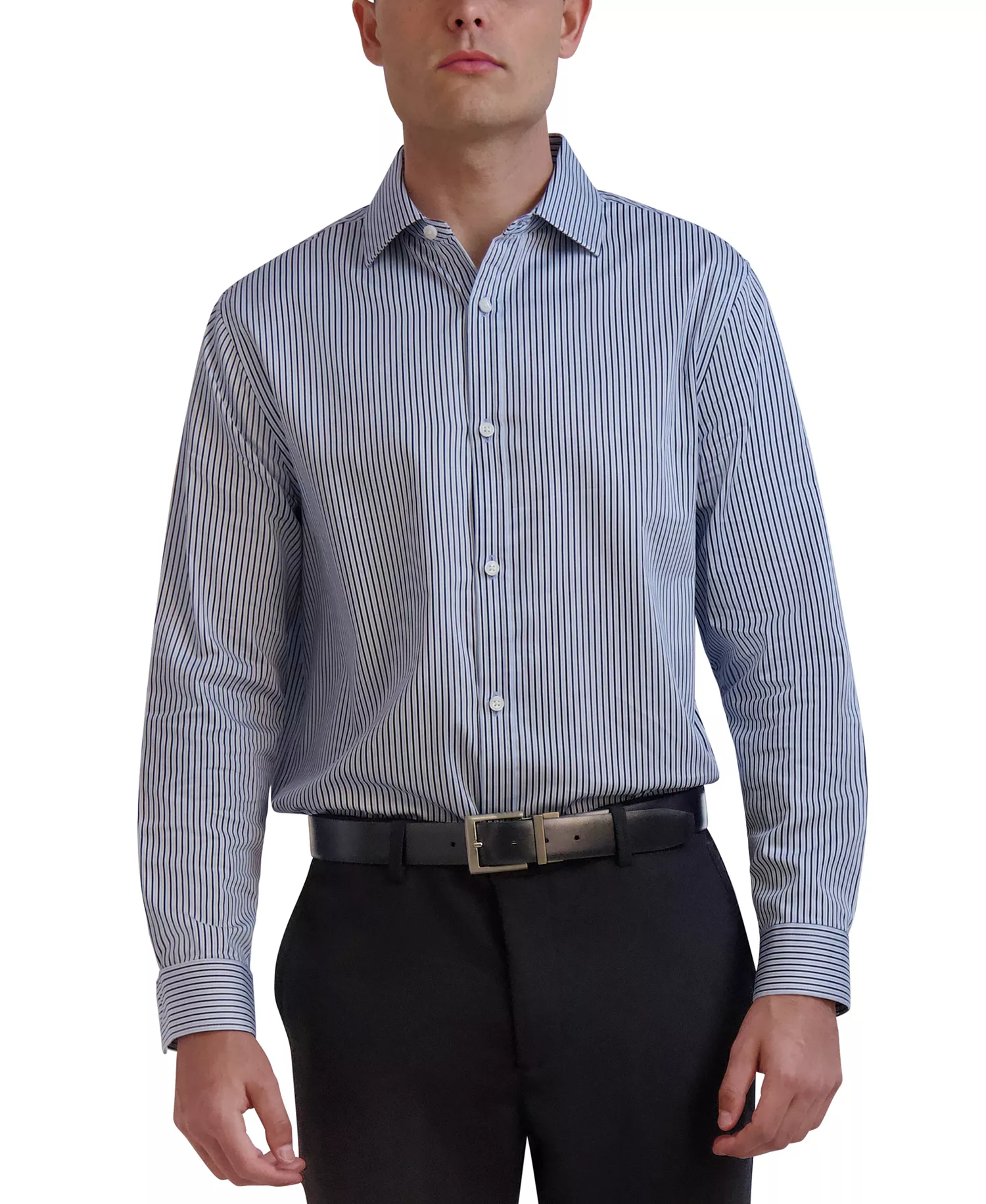 Men's Slim-Fit Stripe Dress Shirt - Blue Multi - 14-14 1/2 32-33