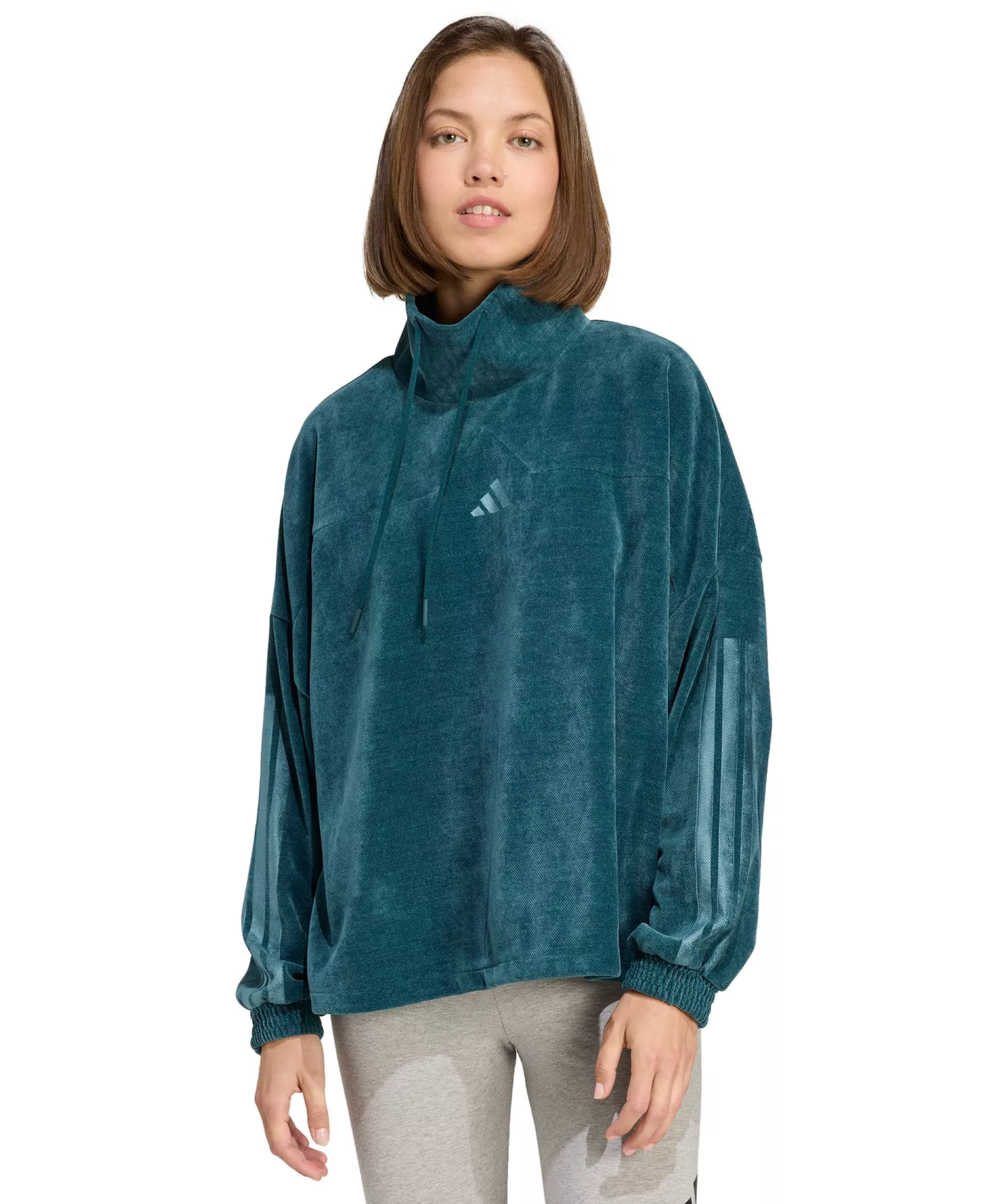 Women's Tiro Velour High Neck Sweatshirt - Aurora Ivy - L