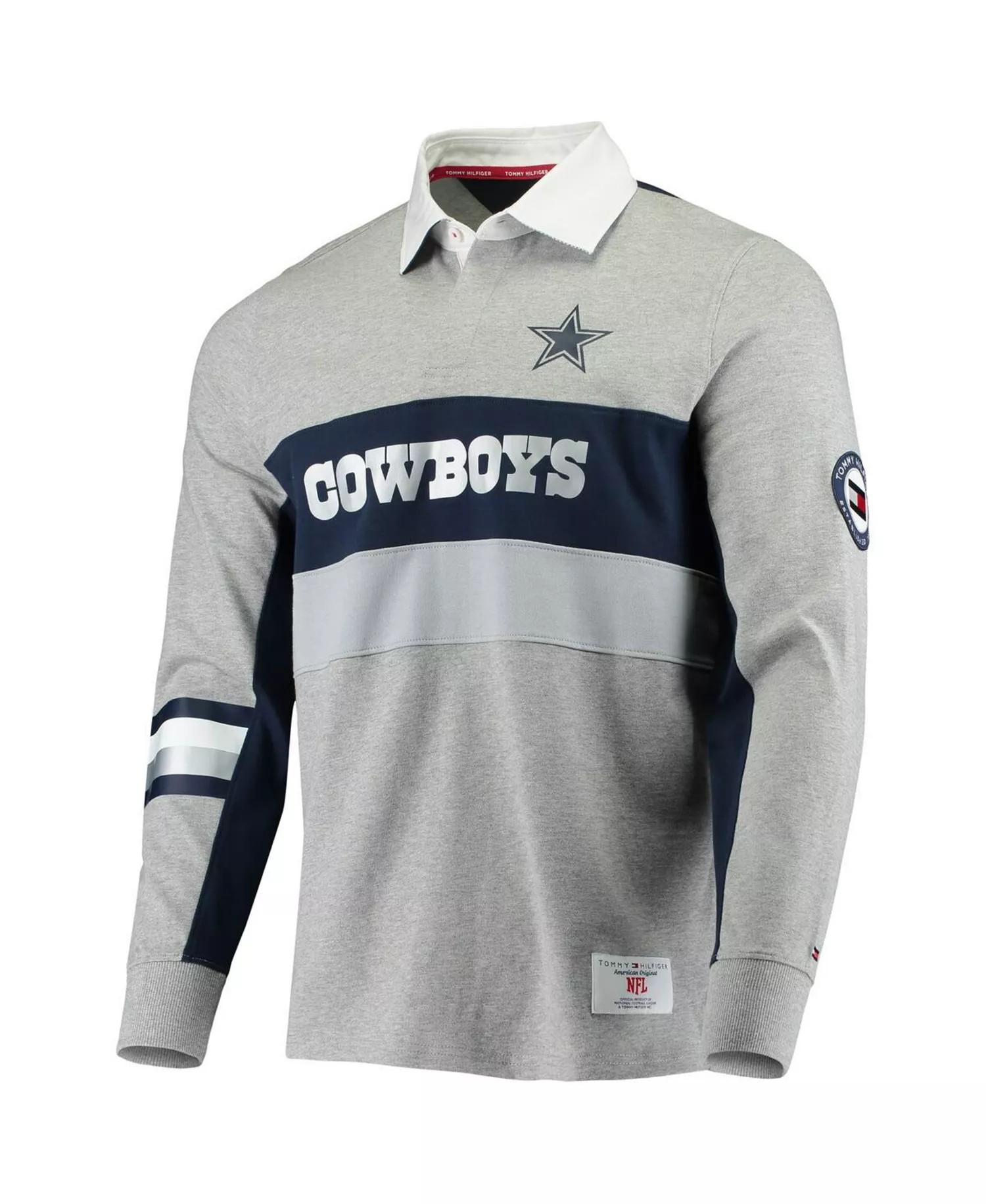 Men's Heathered Gray Dallas Cowboys Rugby Long Sleeve Polo - Heathered Gray - S
