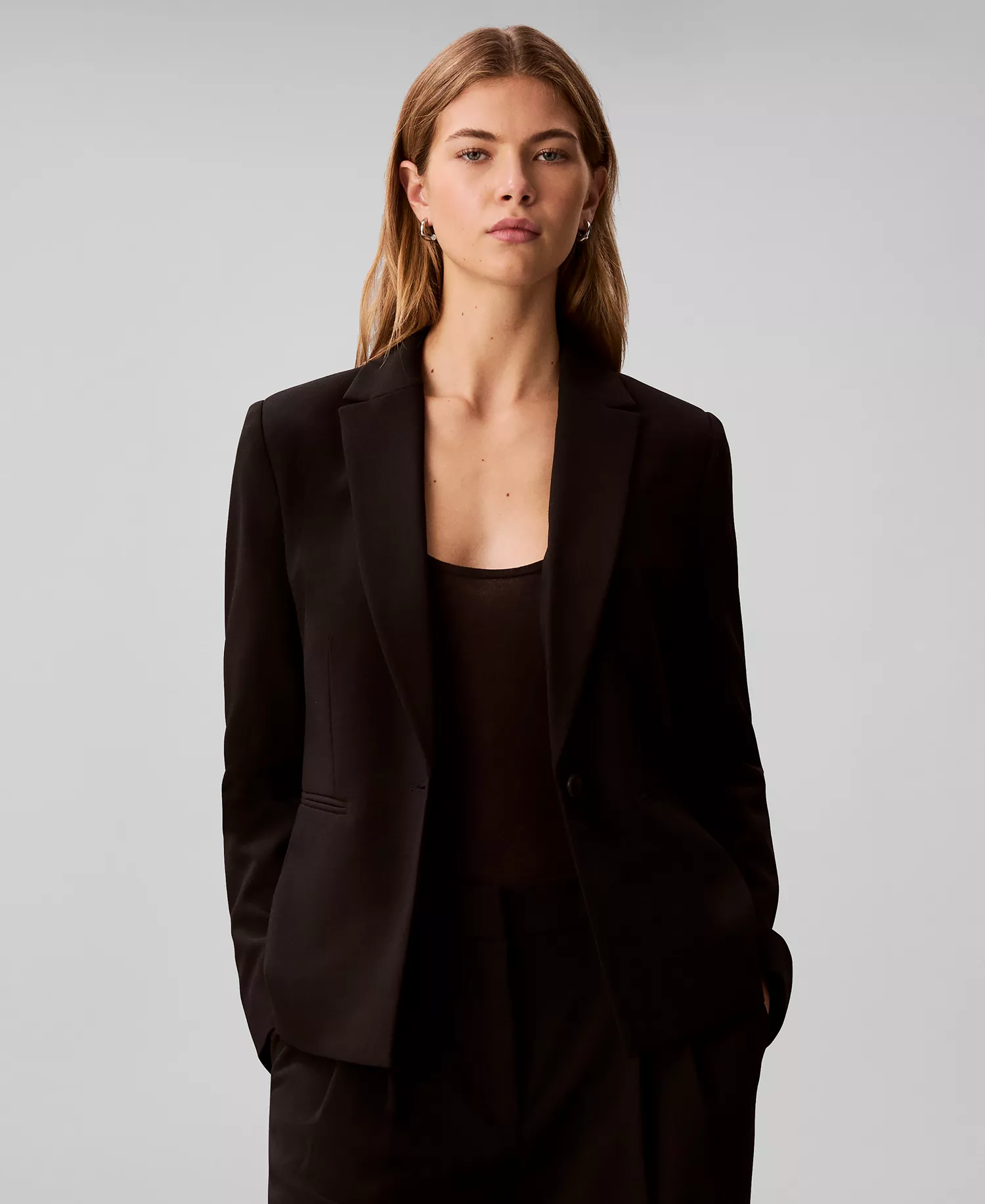 Women's Slim Notch Lapel Blazer - Black - 10