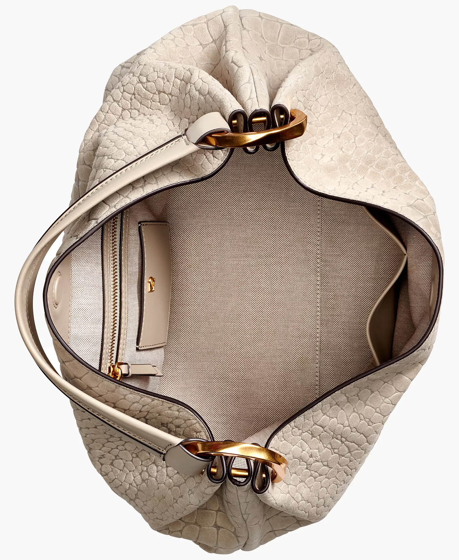 Glenwood Croco Suede Extra Large Shoulder Bag - Moth - ONE SIZE